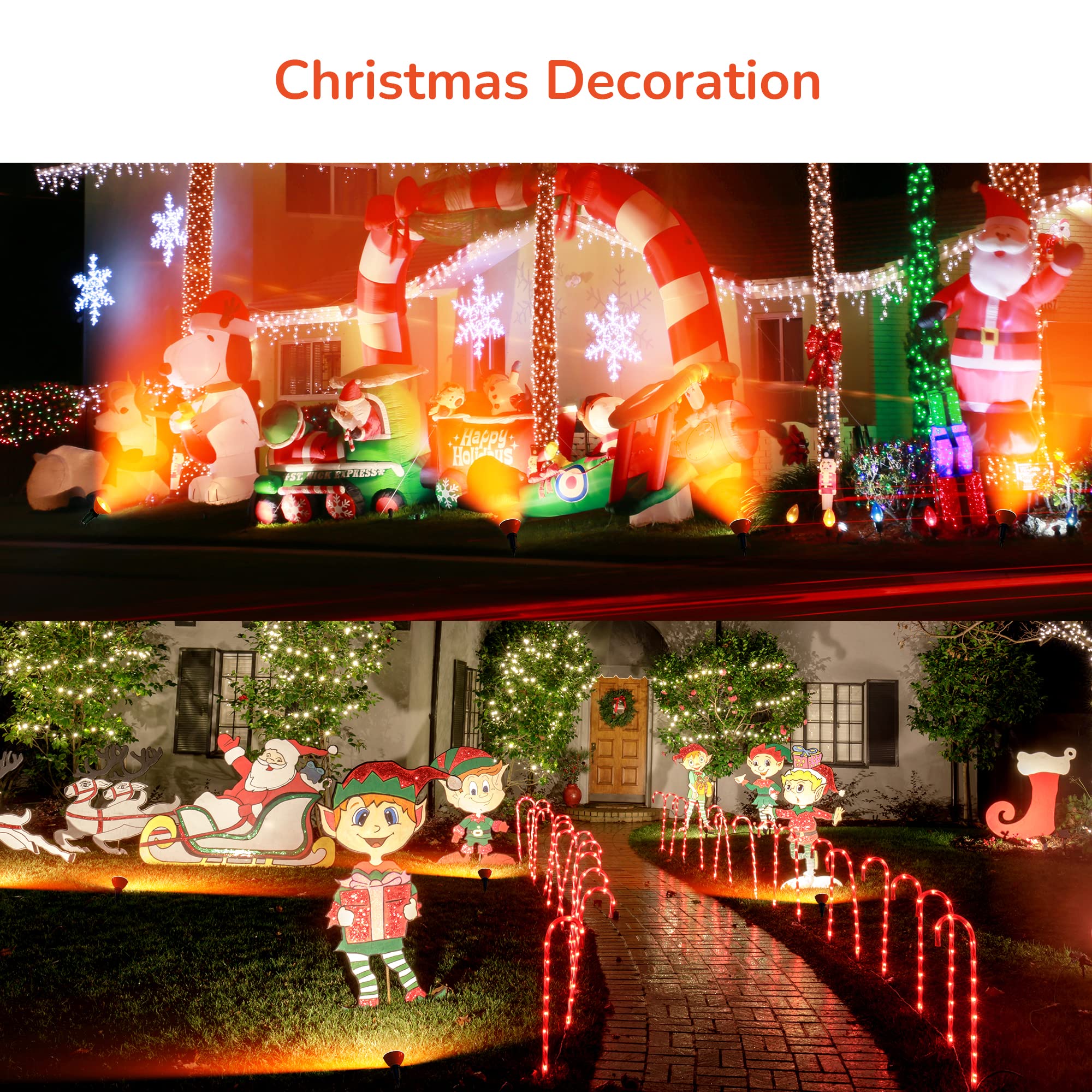 EDISHINE PAR38 Orange LED Flood Light Bulbs, Dimmable, 18W Equivalent, 2 Count, E26 Base, ETL Listed for Christmas Decorations