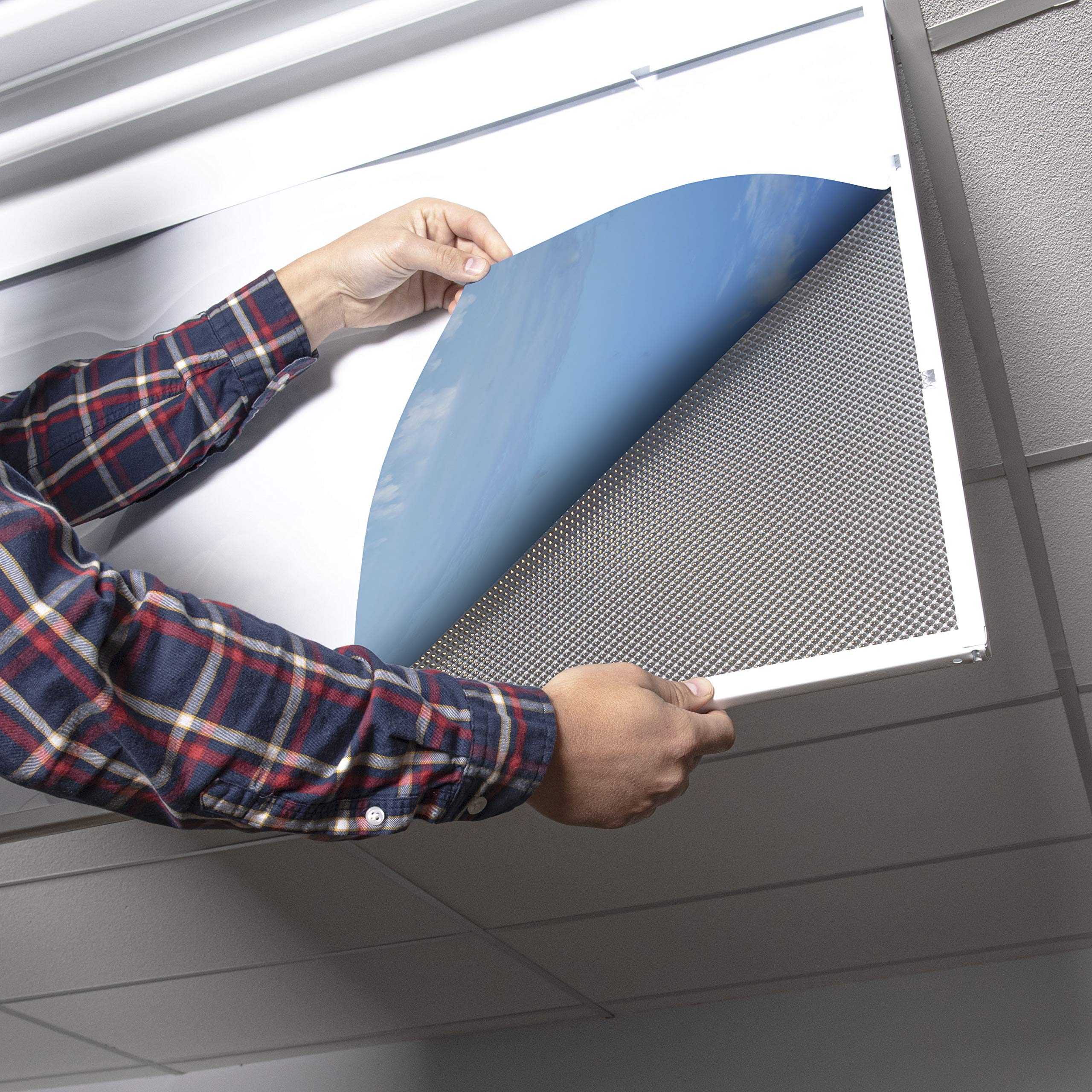 OCTO LIGHTS Fluorescent Light Covers, 2x4, Backlit Film, Cirrostratus, Model CLD-020-2x4, Classroom Use, Improve Focus