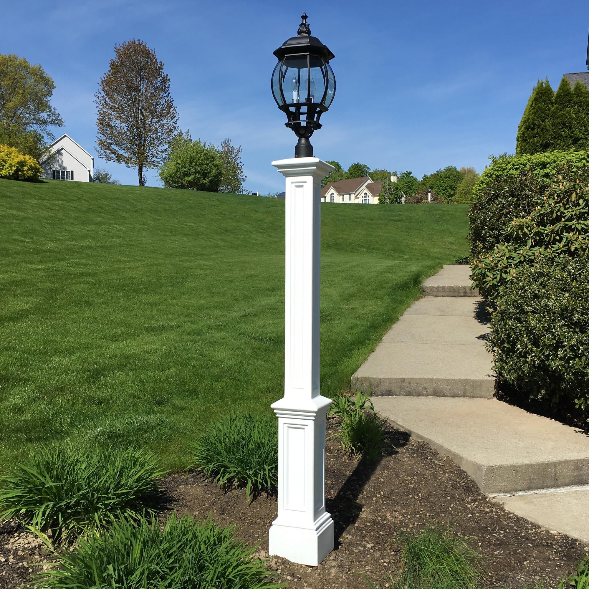 Mayne Signature Outdoor Lamp Post, 9.5x9.5, White, Model 5835-WH, Plastic Material