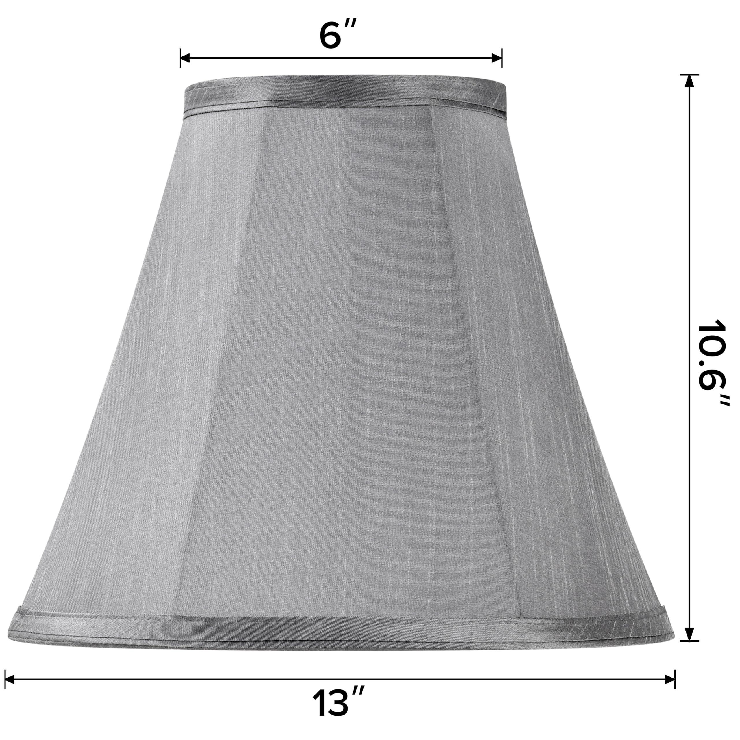 Go&So Grey Bell Lamp Shades Set Of 2 Meduim Lamp Shade 6''Top X 13''Bottom X 10.6''High(Spider) Replacement Lampshade For Table