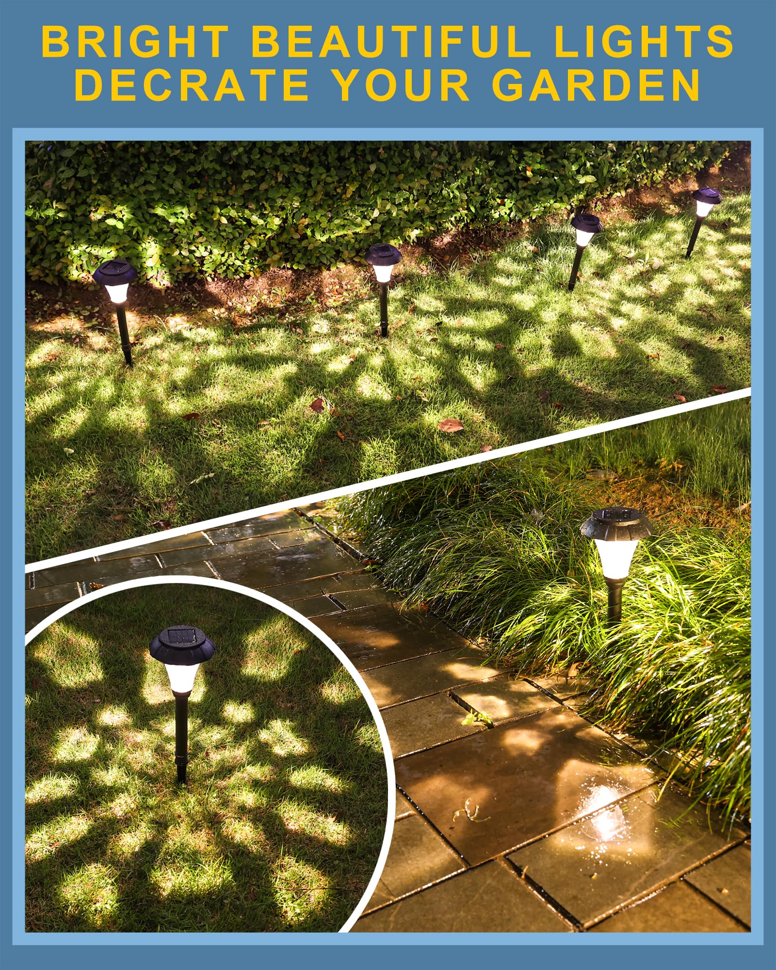 Lamtree Solar Pathway Lights,6 Pack Solar Lights Outdoor Waterproof,Outdoor Solar Lights For Yard,Lawn,Patios, Garden,Landscape,