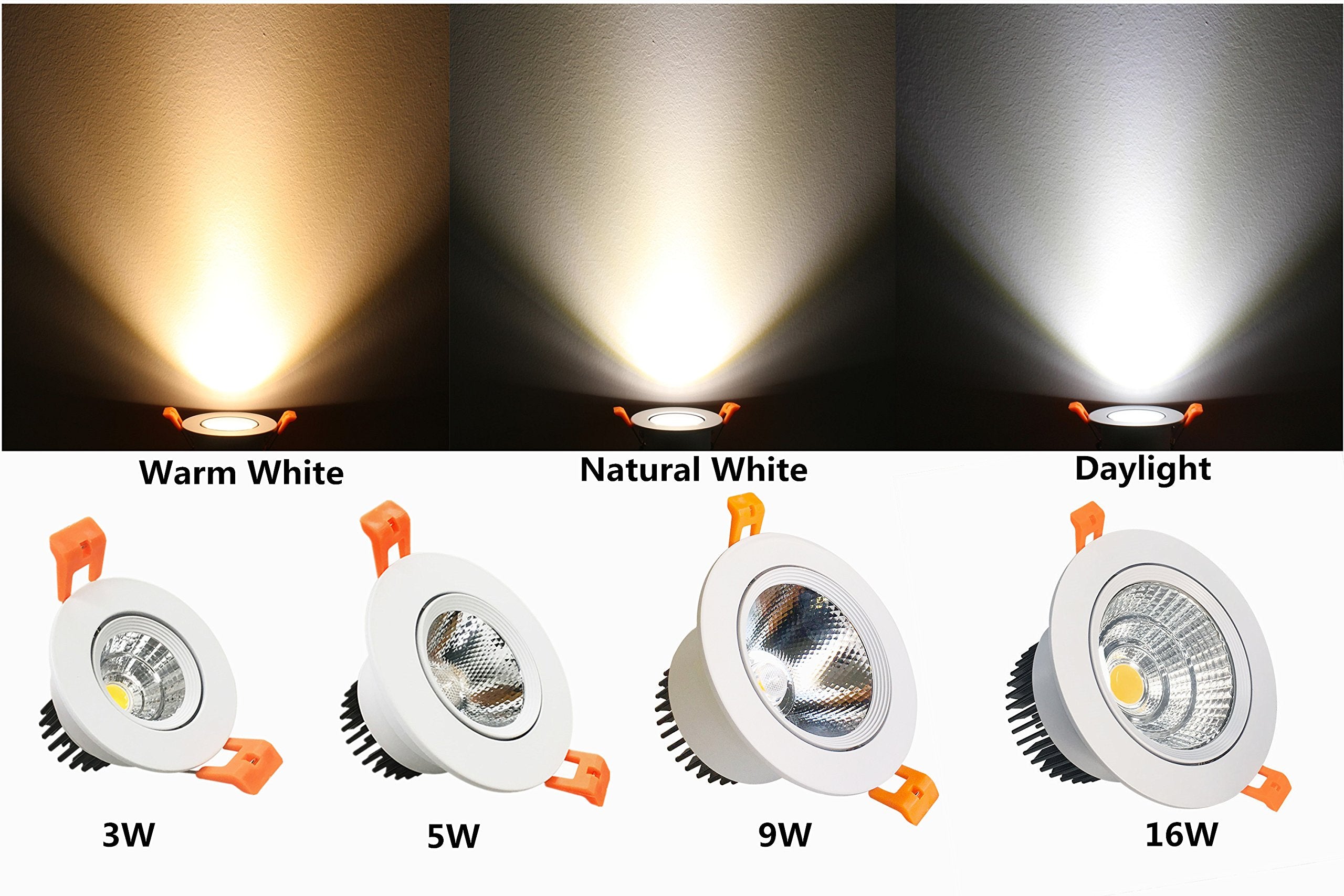 Lightingwill 2Inch Led Dimmable Downlight, 3W Cob Recessed Ceiling Light, Daylight White 5500K-6000K, Cri80, 25W 220Lm Halogen B
