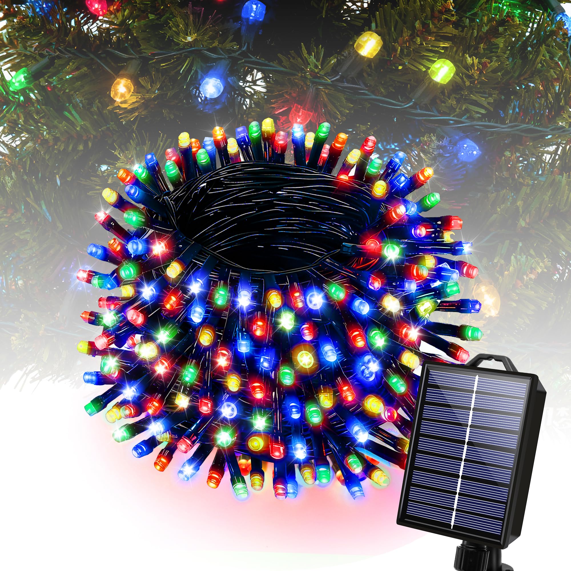Banbanjo Solar Christmas Lights Outdoor 72Ft 200 Led Solar String Lights With 8 Modes  Waterproof Christmas String Light For Patio Garden Party Tree Proch  ding Holiday Xmas Decorations(Multicolor)
