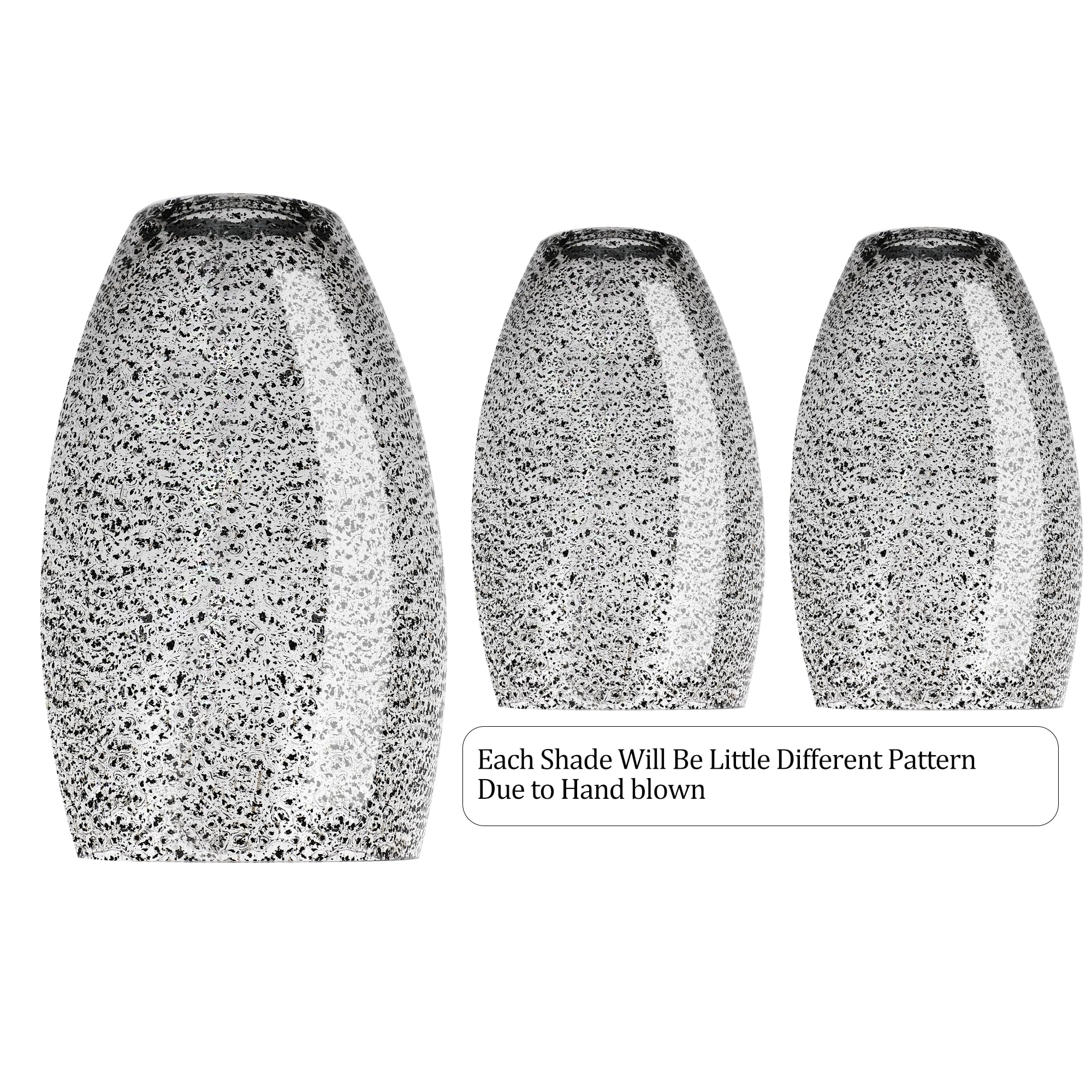 Viinew Black Seeded Oval Glass Lamp Shade Only Art Glass Shades For Kitchen Island Pendant Glass Lights Covers Light Fixture Rep