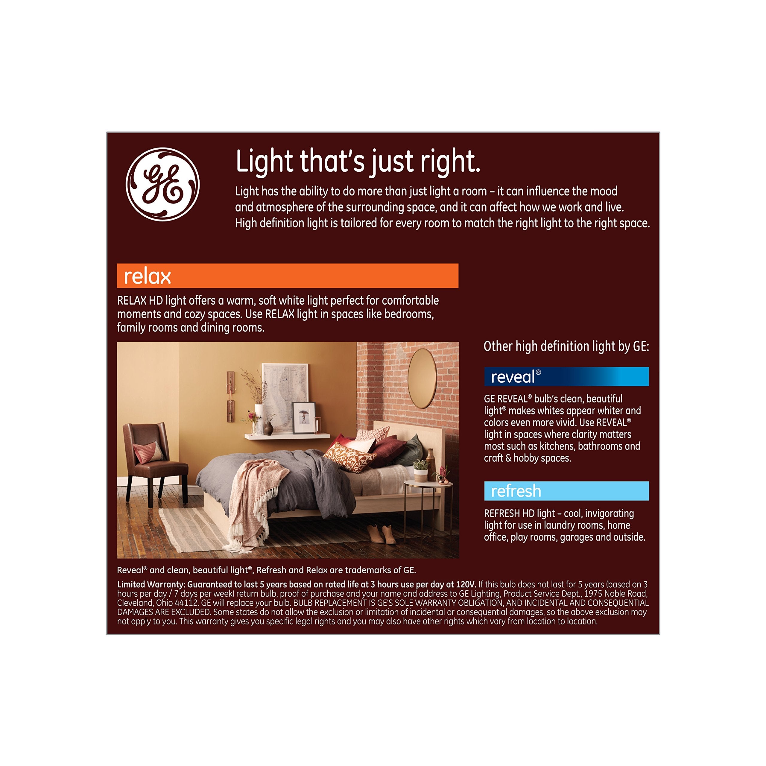 Ge Lighting Relax Led Floodlight Bulb, 8 Watts (65 Watt Equivalent) Soft White Hd Light, Medium Base, Dimmable (2 Pack)