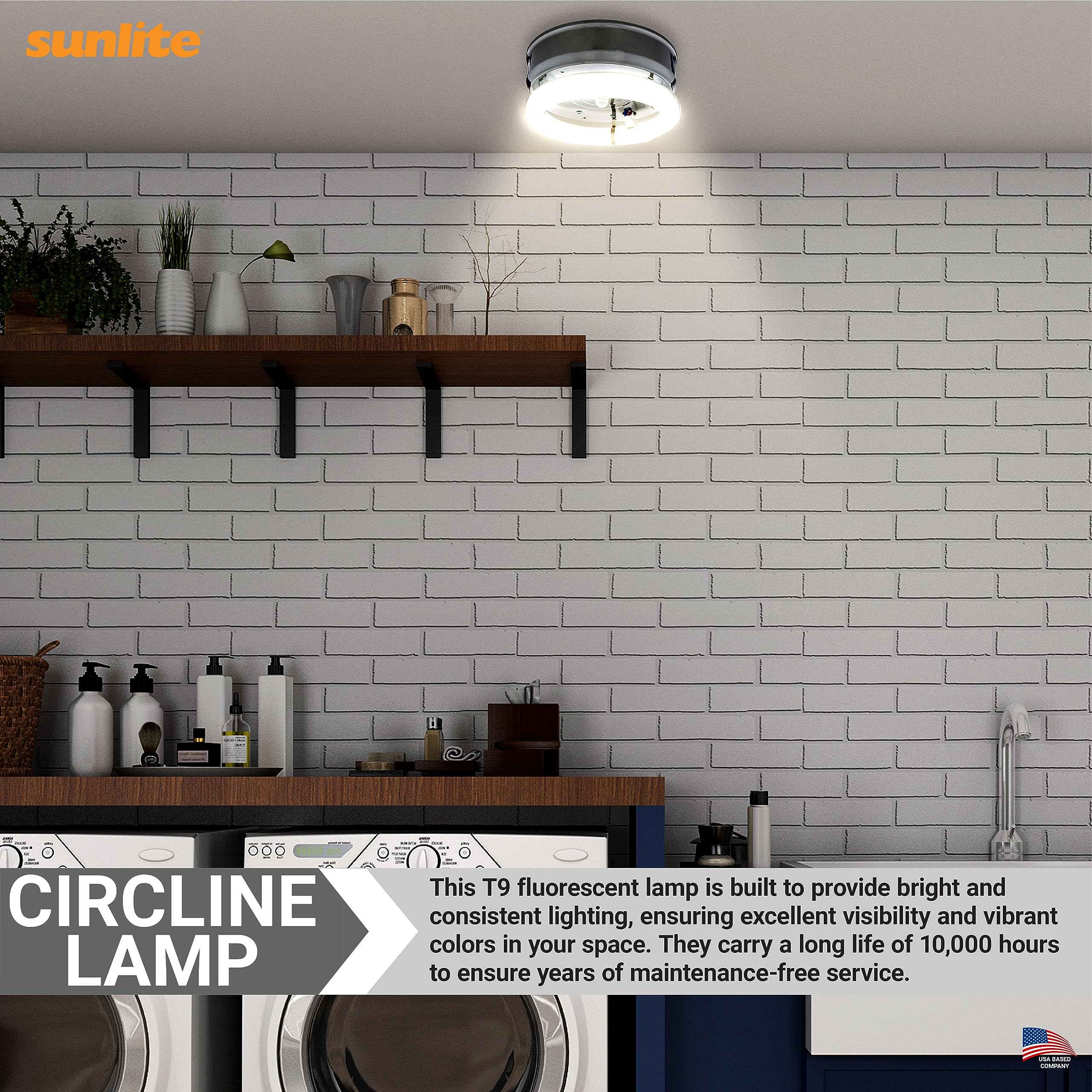 Sunlite 41316-Su Fc8T9 Circline Fluorescent Lamps, 8-Inch Size, 22 Watts, 1150 Lumens, 4-Pin Base (G10Q), 10,000 Life Hours, 41K - Cool White