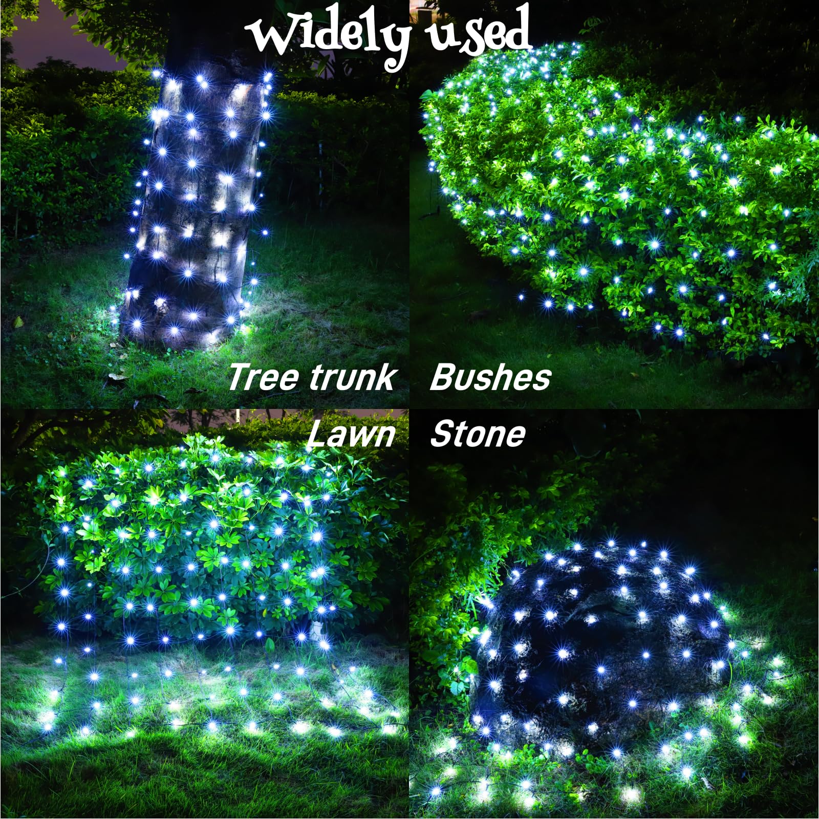 Meteds LED Christmas Net Lights, 120 LED, 6ft x 4ft, Waterproof, White, Model LEHD-120/3, Outdoor Decorations for Yard and Garden