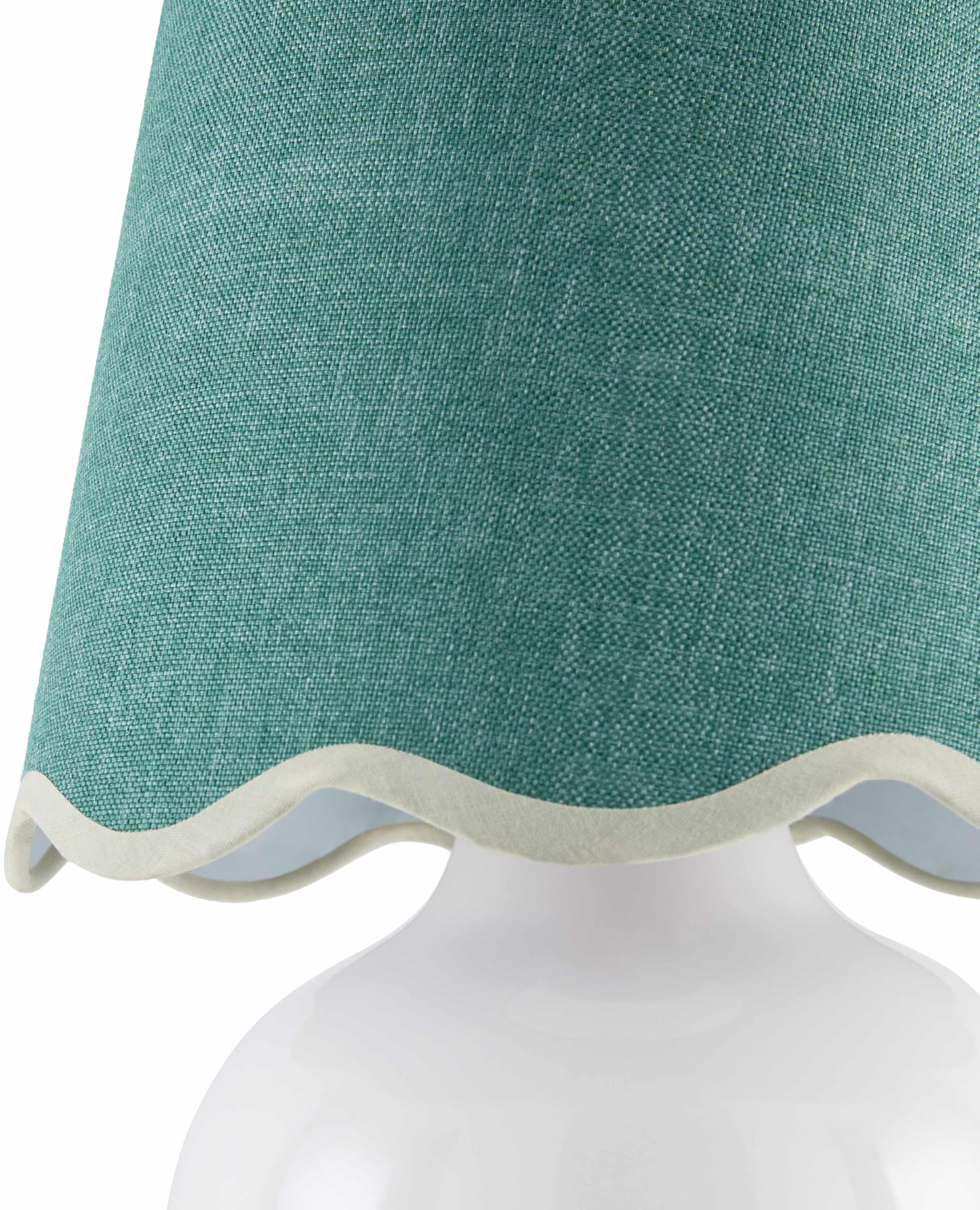 Boutiquerugs Theisseil Boho Ceramic Bedside Table Lamp For Bedroom Nightstand And Living Room - Shade Cotton - White, Teal, Gree