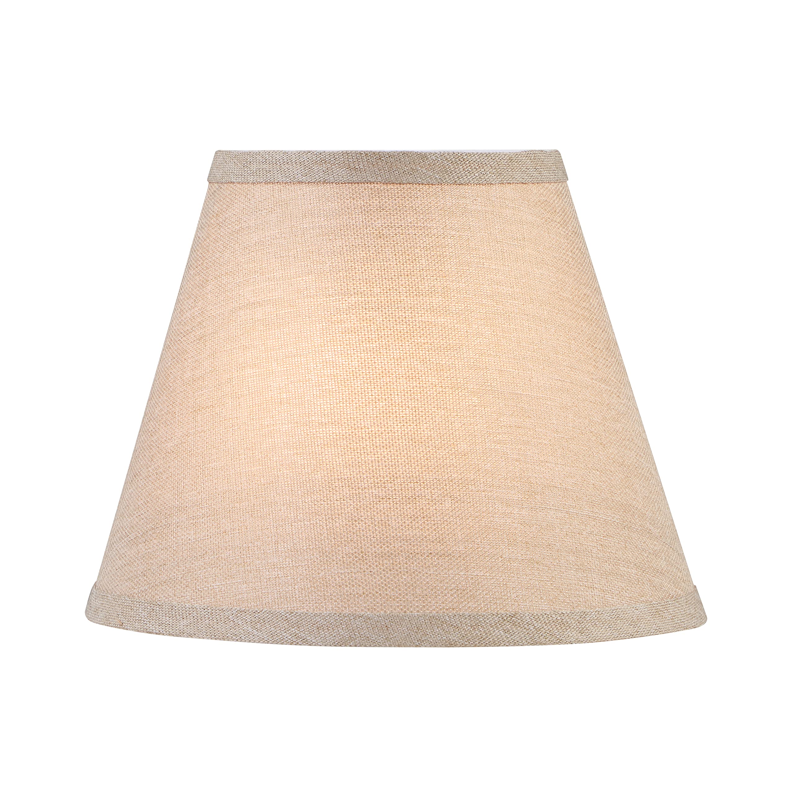 Aspen Creative 56028, Empire Uno Lamp Shade, Khaki Burlap Textured Fabric, 5&quot; Top X 9&quot; Bottom X 7&quot; Slant Height, Slip Uno 33Mm