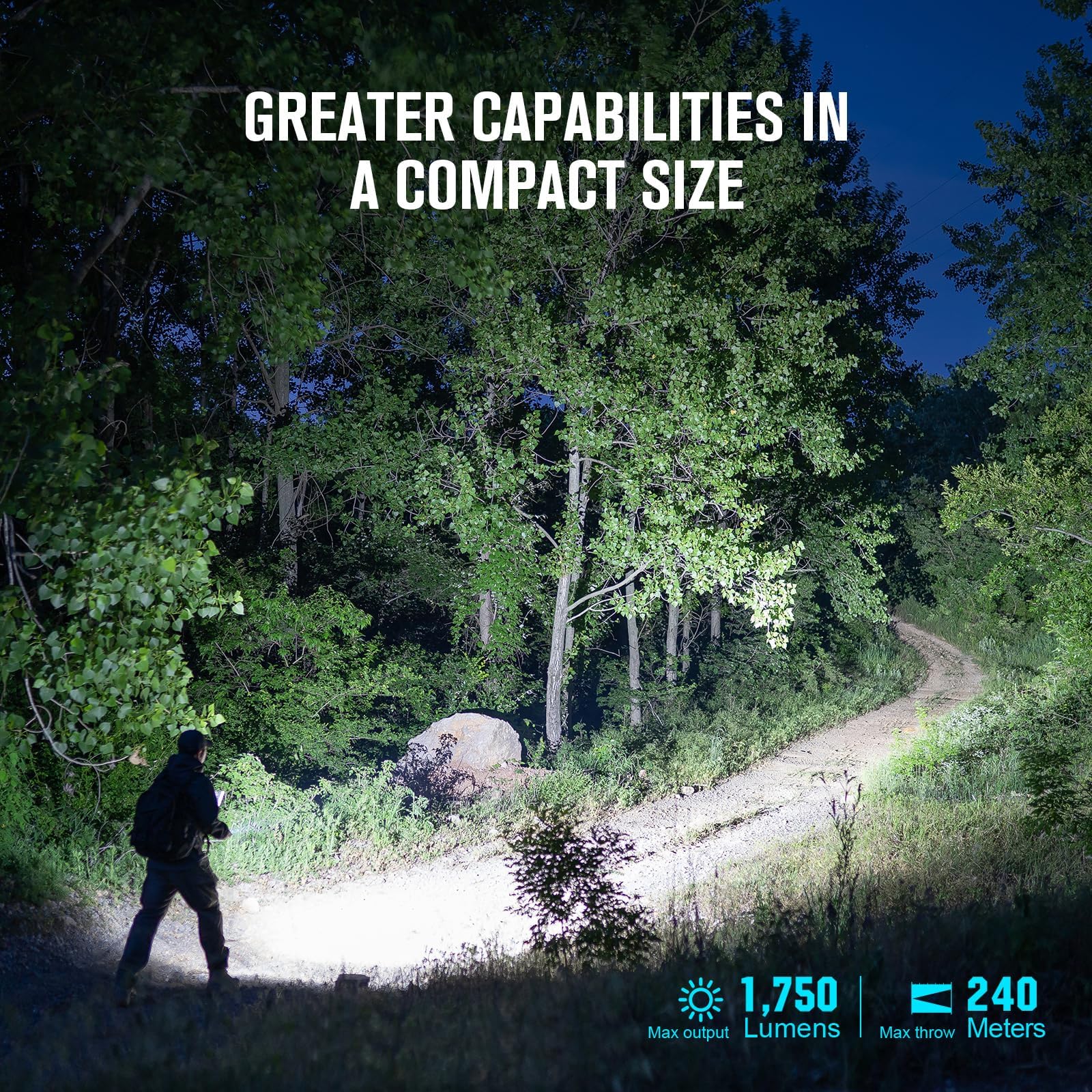 Olight Warrior Mini3 1750 Lumens Rechargeable Tactical Flashlight With Dual Switch And Proximity Sensor, Led Light For Edc, Outd