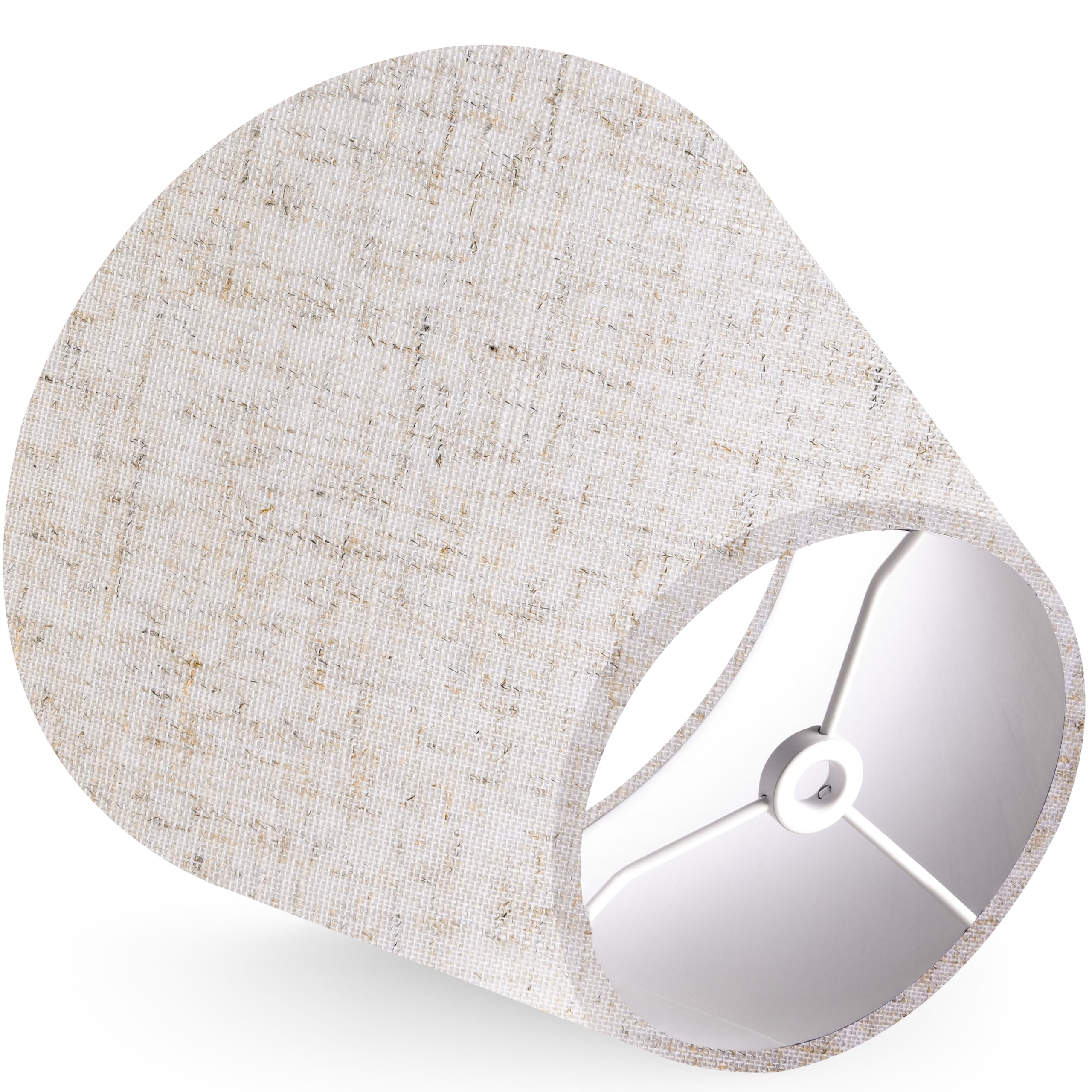 Goso 5 * 9 * 6.4Inch(Spider) Beige Bell Lamp Shades Set Of 2 Small,Rustic Lampshades For Table Lamps,Wall Mount- Natural Fabric