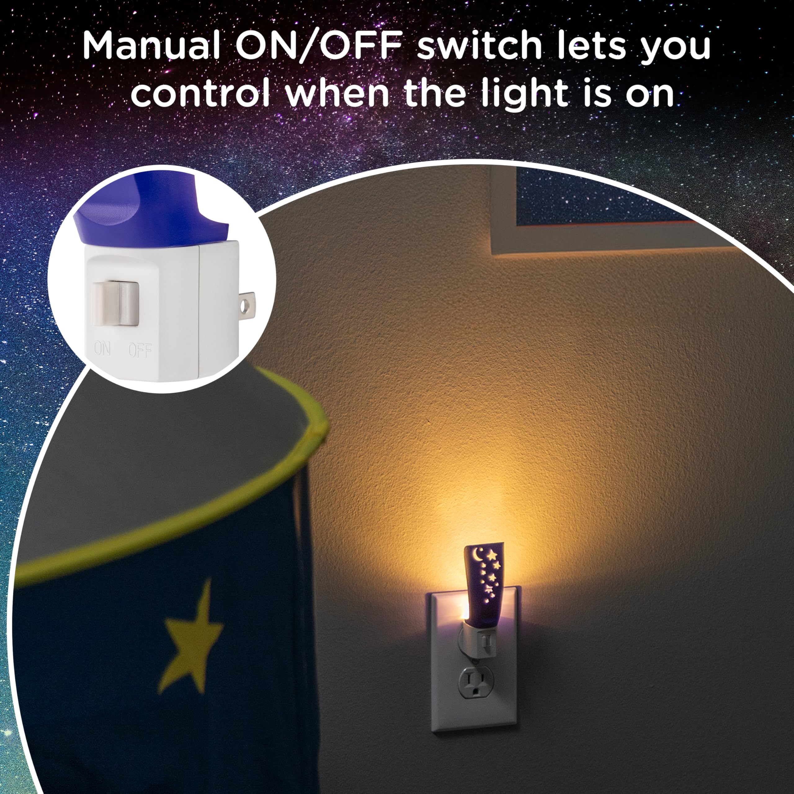 Lights By Nights, Solar System, Space, Lullaby, Led Night Light, Plug-In, Manual On/Off, Ambient Lighting, Ideal For Bedroom, Nu