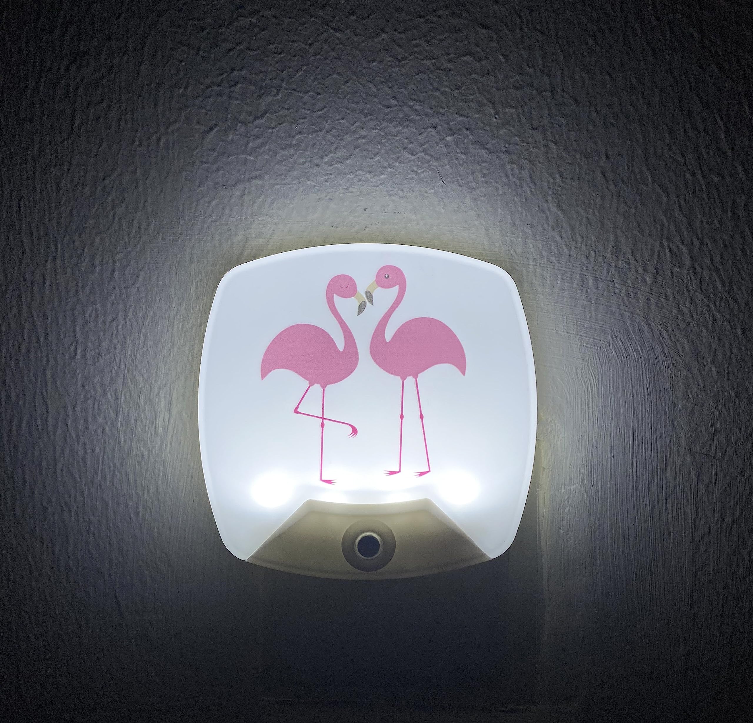 2 Pack - Cartoon Flamingos LED Plug-in Night Light for Kids - Wall Lamp Take Good Care Children Sleep Light Sensor Auto Controll