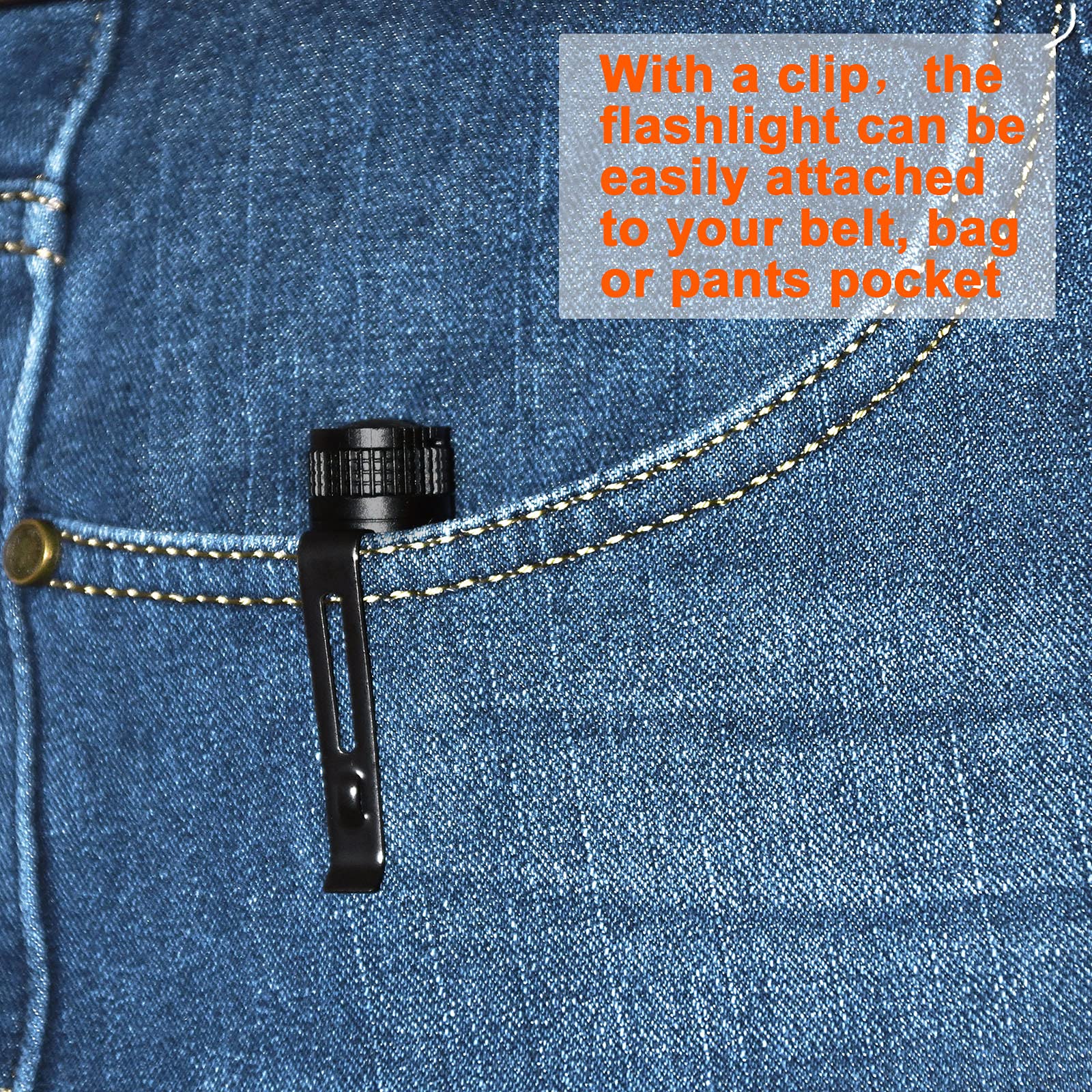 Beieverluck 20 Pack Mini Led Pen Flashlights - Waterproof, Black, Large, Clip For Camping & Work