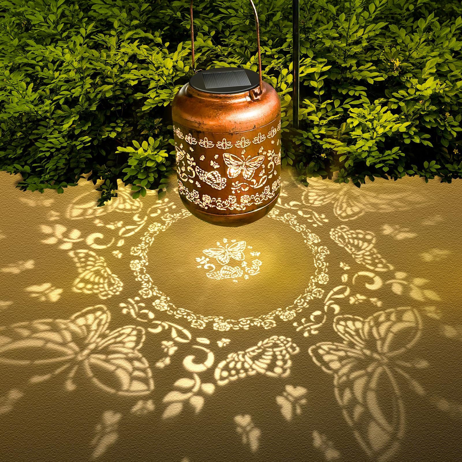 Butterfly Solar Lanterns Outdoor Hanging Waterproof Butterfly Garden Decor Christmas Gifts For Women Mom Grandma Metal Solar Lig