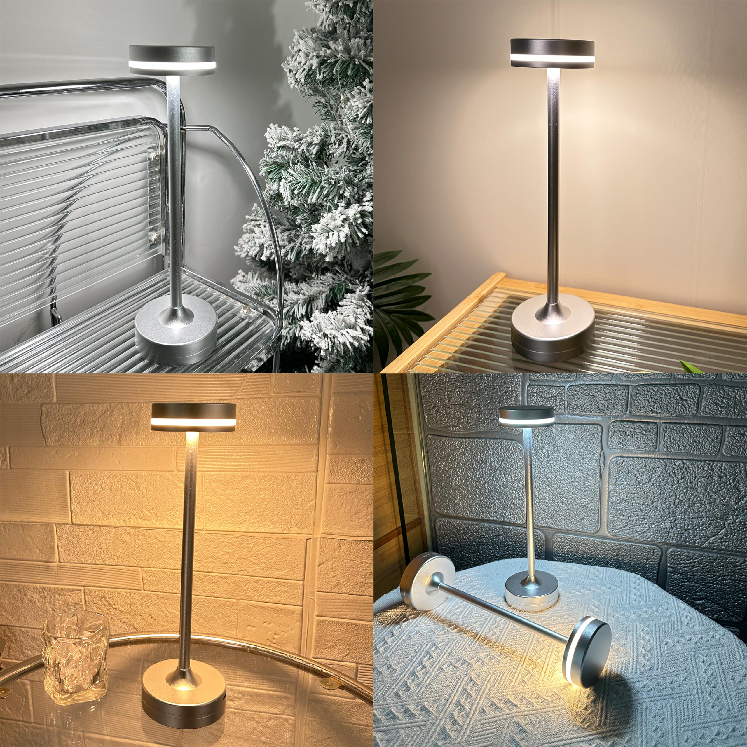 Jkeyes Small Table Lamps Set Of 2 Portable Cordless Rechargeable 5000Mah Battery Powered Table Lamp,3 Color Stepless Lamp To 40
