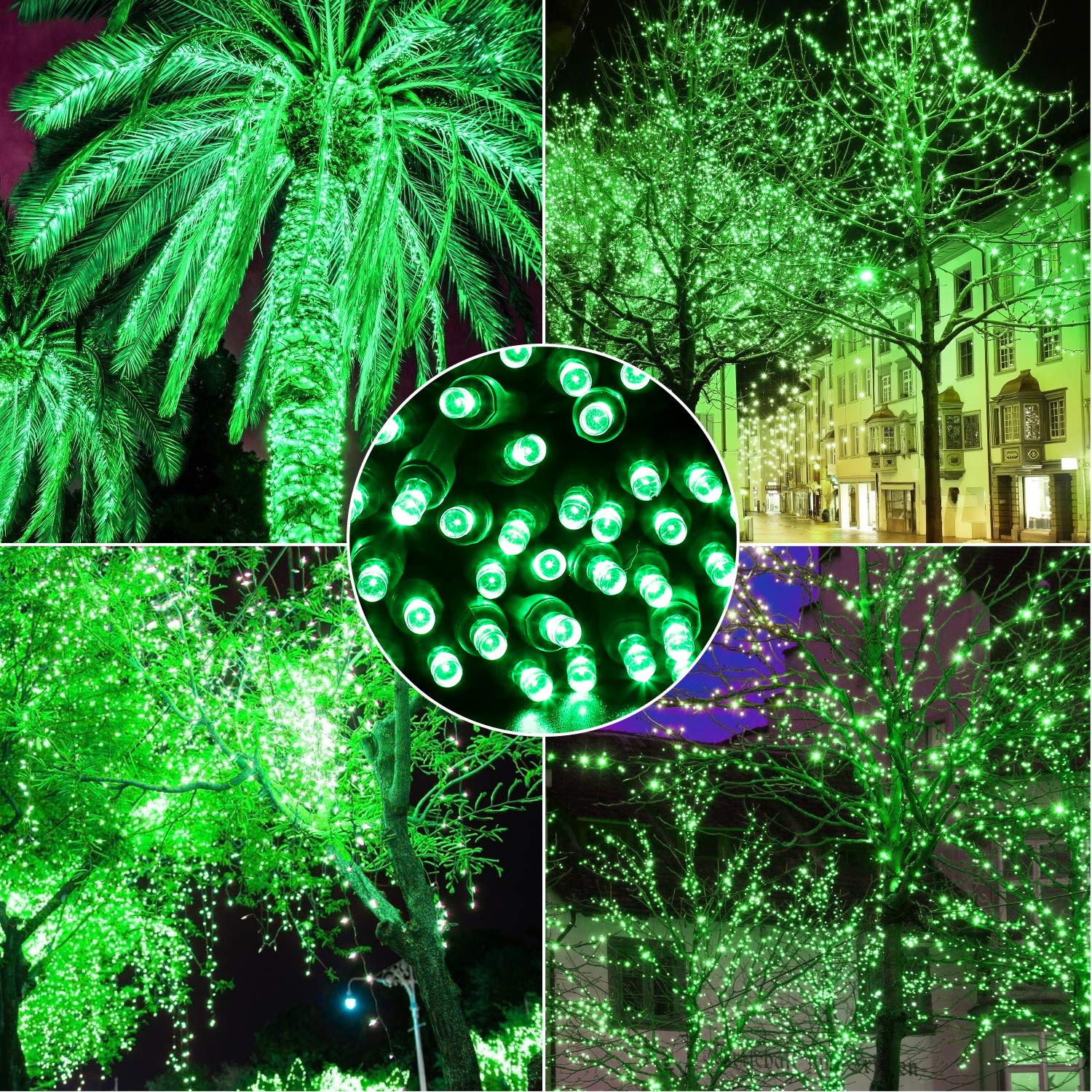 AIDDOMM Green LED Christmas Lights 50ft 100 Counts Waterproof Indoor/Outdoor Mini String Lights, Model REC5-35-3B