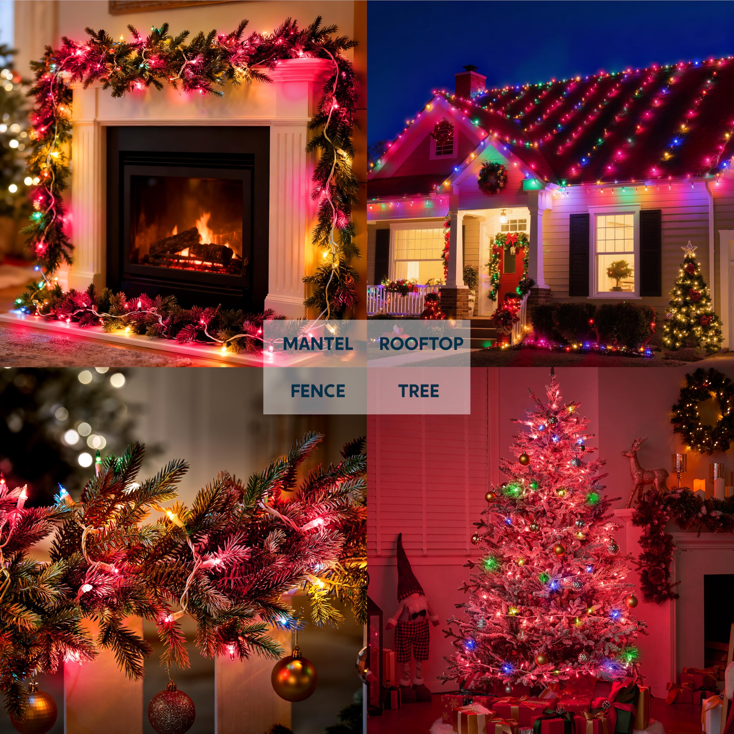 Joiedomi Christmas String Lights Indoor 200(2?100) Mini Pink Light 42.8 Ft Lighting Decor For Dorm Classroom Bedroom Holiday Wedding Party Garland Birthday Festival White Wire