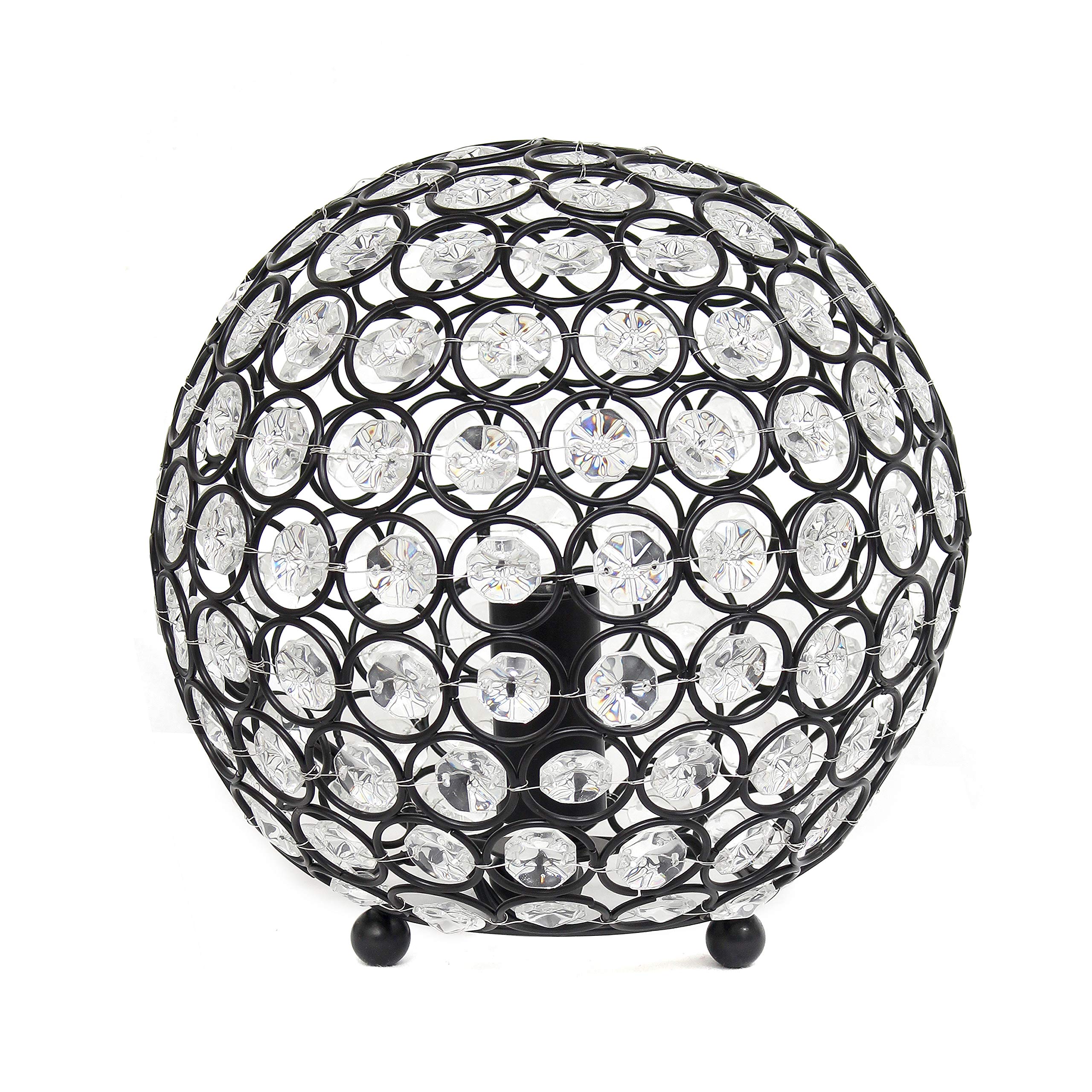 Elegant Designs LT1026-RBZ 8in Crystal Ball Table Lamp, Restoration Bronze, Accent Lighting for Living Room