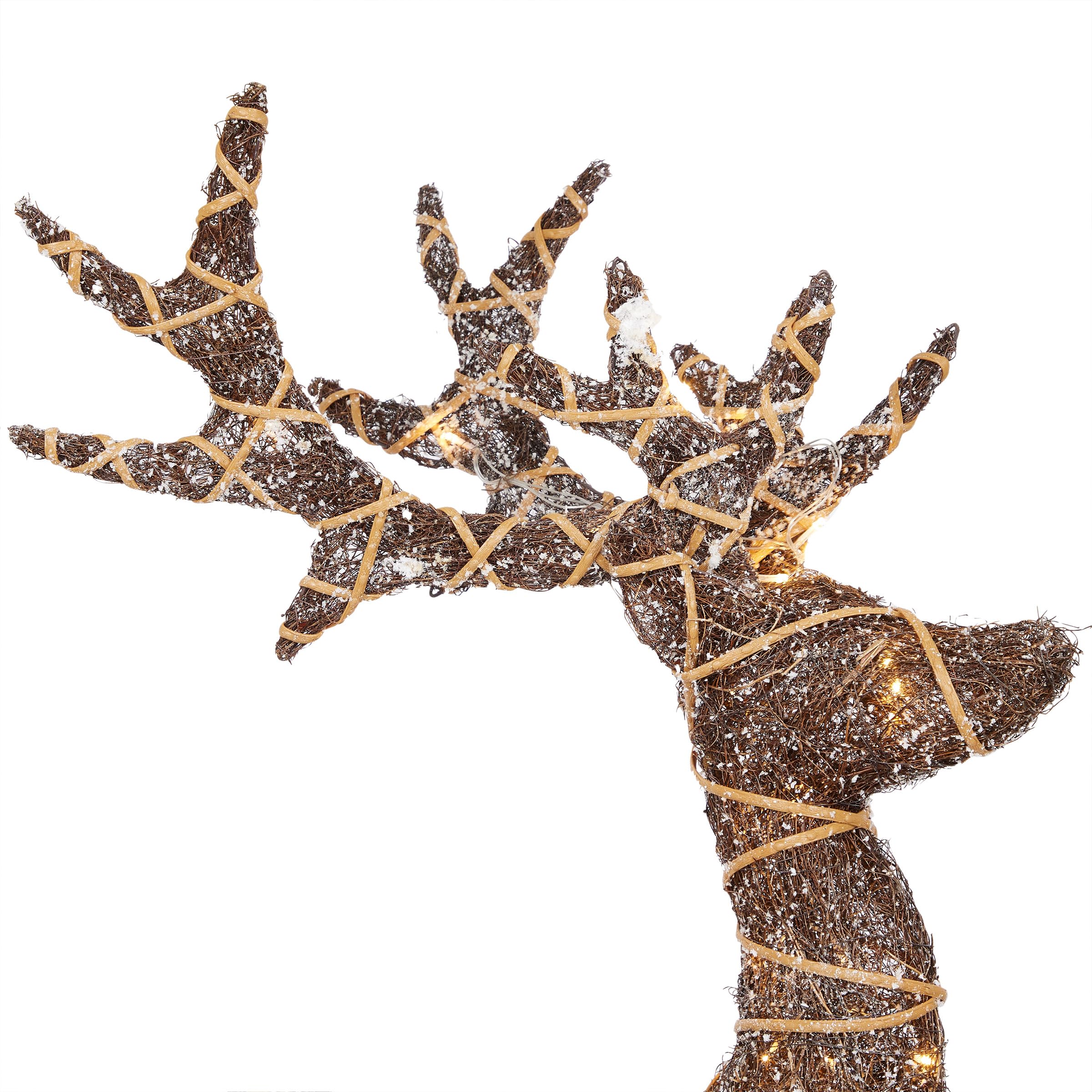 Alpine Corporation Twig Reindeer with Warm White LEDs, 48in H, Iron, Model CHT1052
