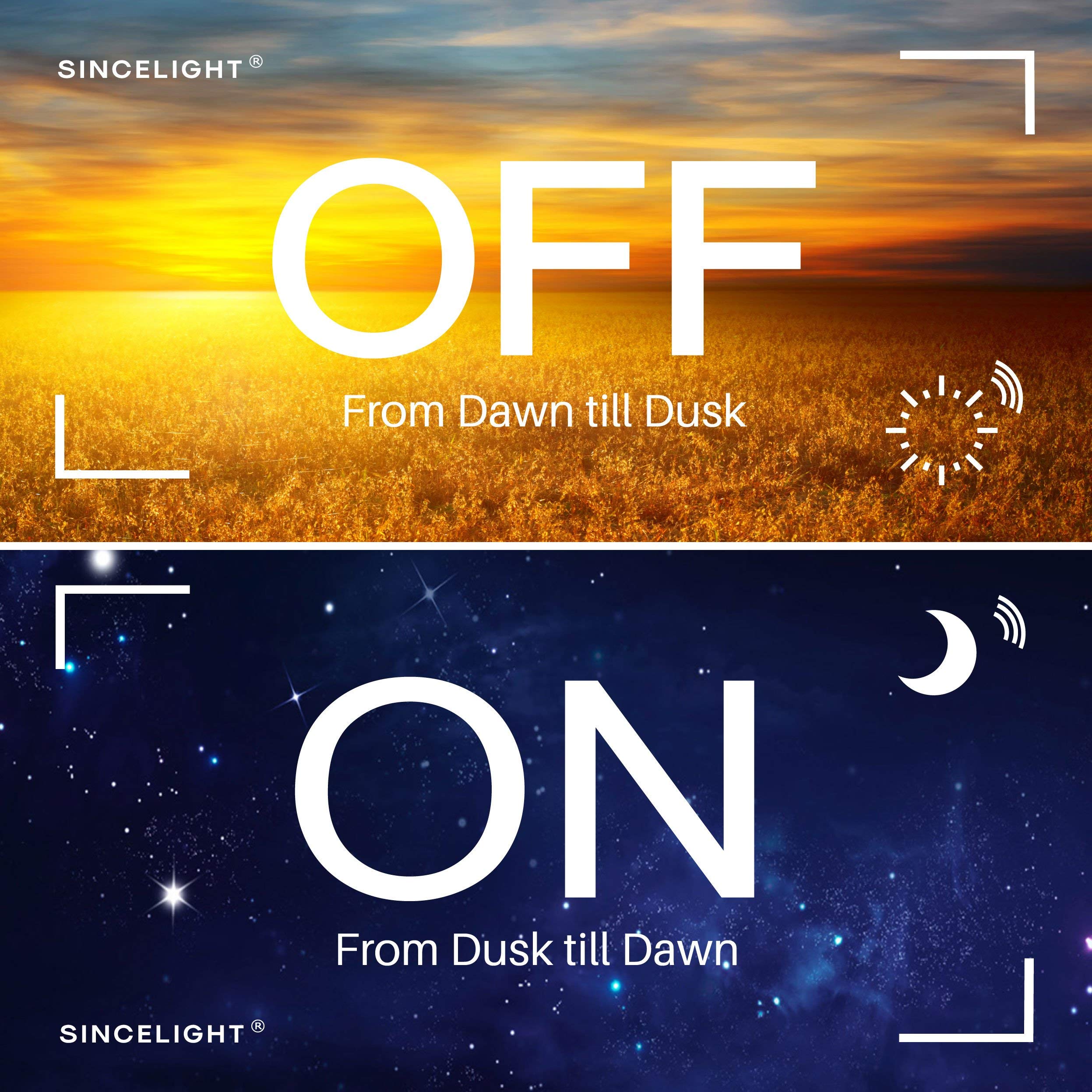 Sincelight Dusk To Dawn Led Bulb, 9W Warm White, Dual Daylight Sensor, E26, Pack Of