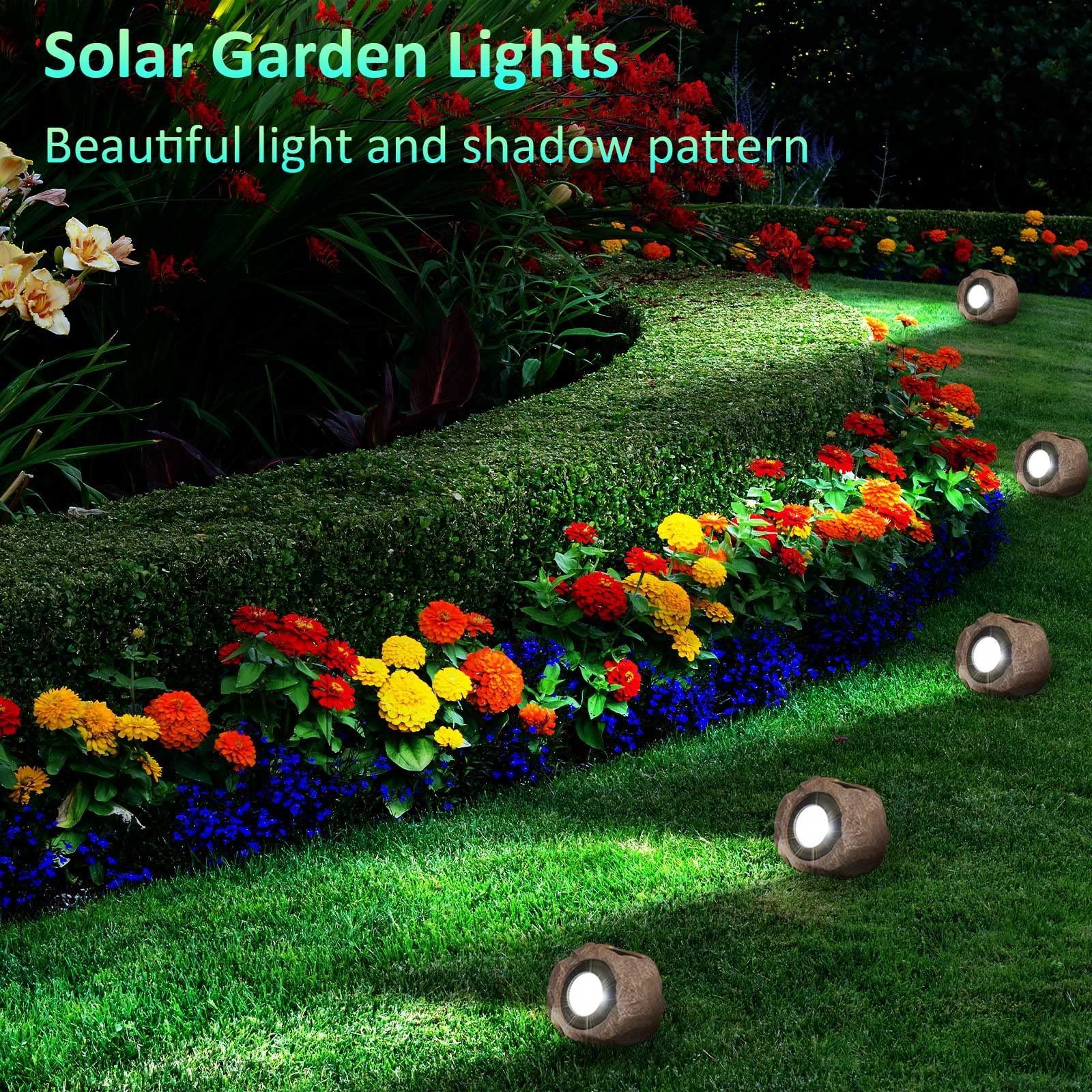 Dgscak Solar Powered Outdoor Lights - 2 Pack Super Bright Ip65 Waterproof Garden Spot Lights