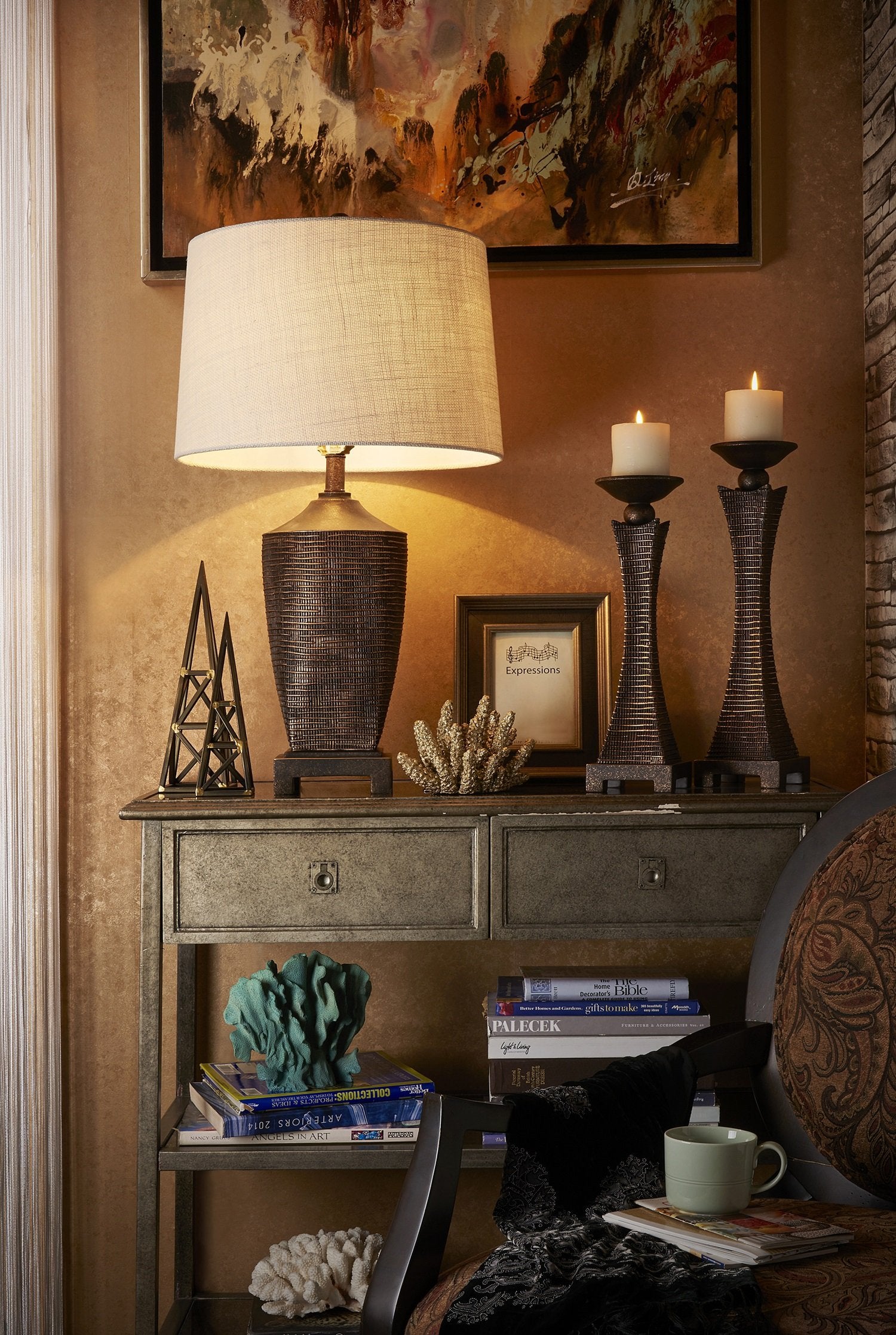 OK Lighting Kayan Table Lamp 30in H Resin Brown Model OK-4287T