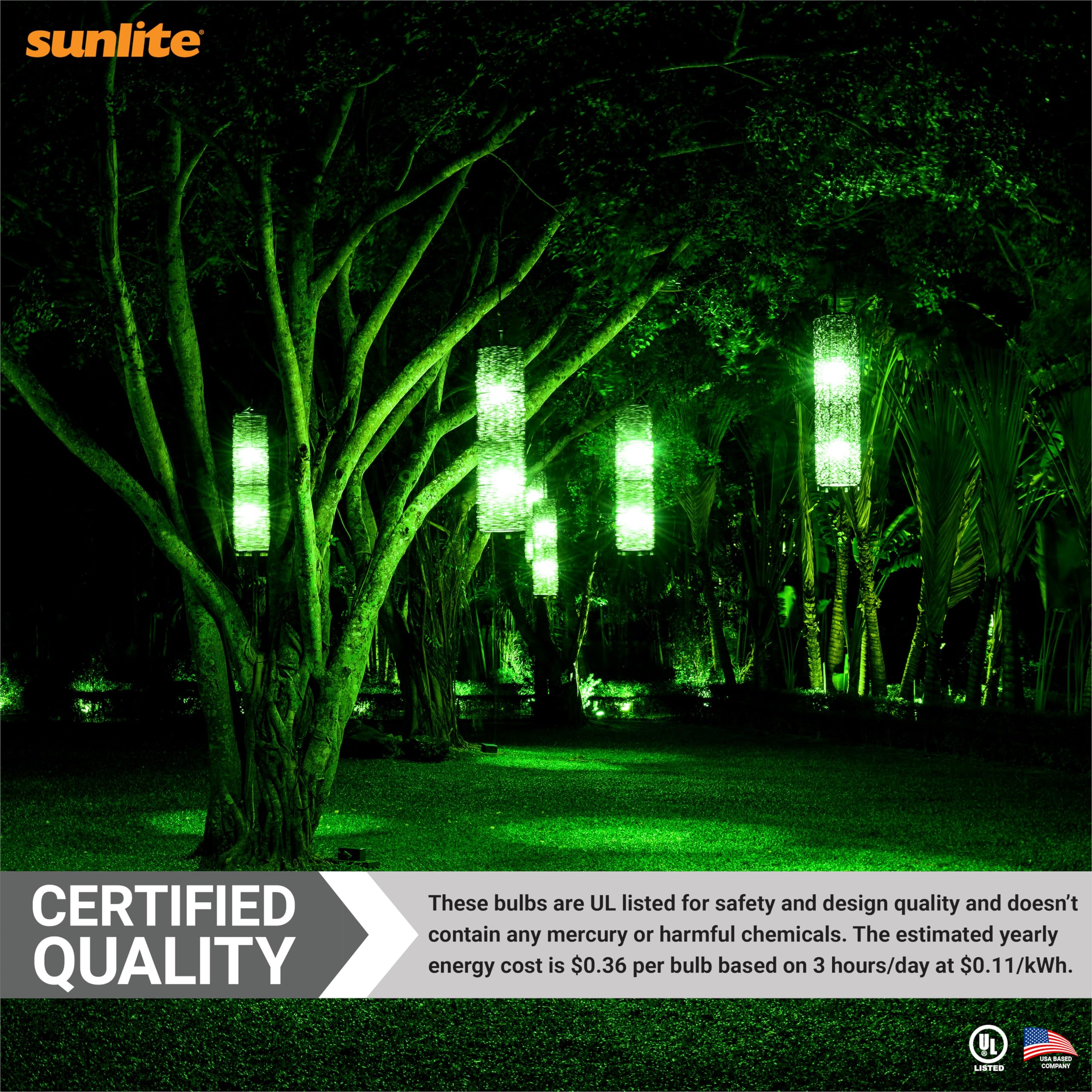 Sunlite 40469 Led A19 Colored Light Bulb  3 Watts (25W Equivalent)  E26 Medium Base  Non-Dimmable  Ul Listed  Party Decoration  Holiday Lighting  6 Count  Green