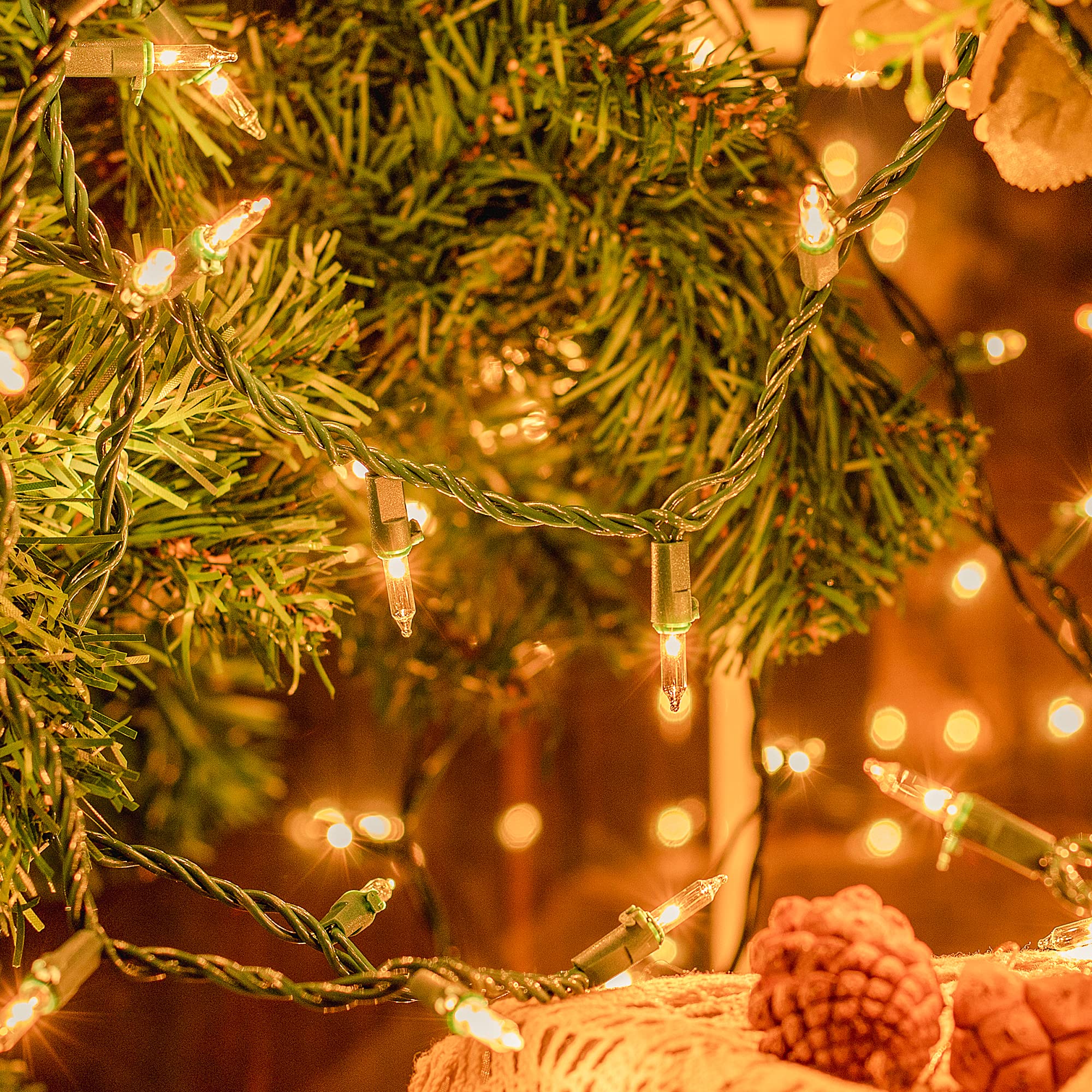 Mimigogo 50-Count Warm White Christmas String Lights, 13Ft Mini Indoor & Outdoor Decorations