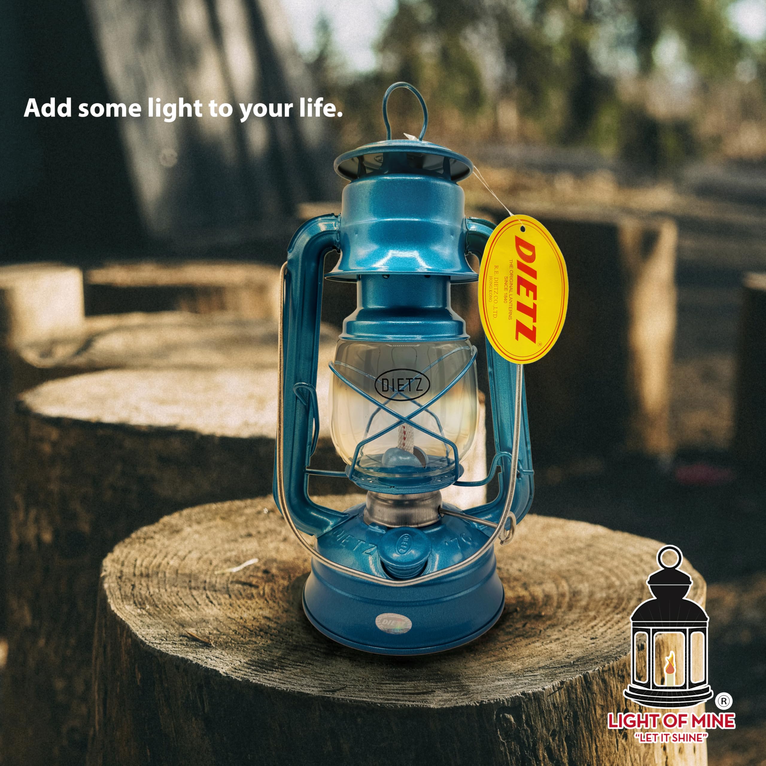 Light of Mine - Dietz #76 Original Blue Oil Lantern with 1/2 Replacement Wick Strips (Blue)