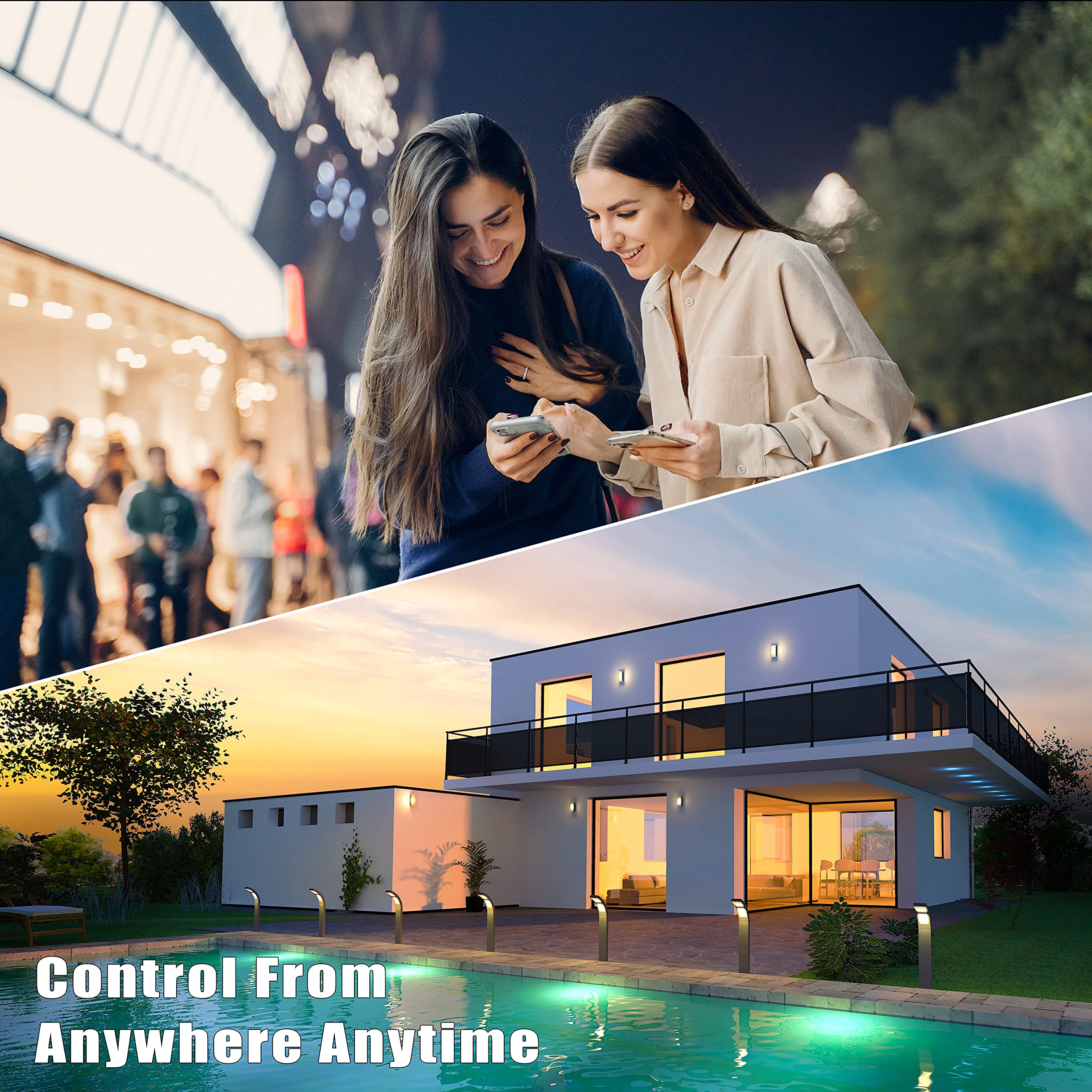 Homevenus Smart Light Bulbs, RGBW Color Changing LED, 9W Equivalent, Dimmable, WiFi, 8 Count, Compatible with Alexa, E26