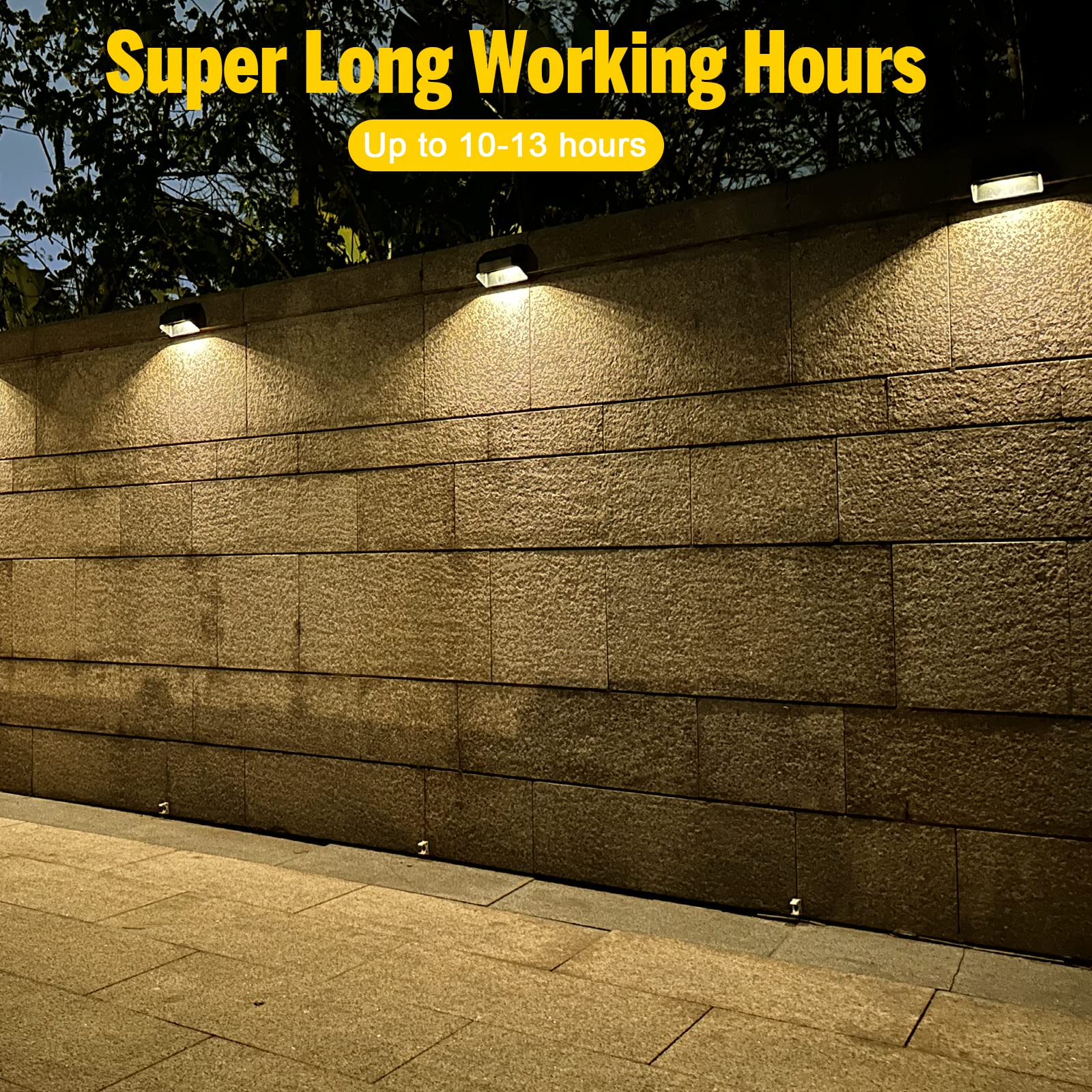 Brighter Solar Fence Lights,Solar Lights Outdoor Waterproof,Warm White And Rgb 8 Colors,Dusk To Dawn Deck Light, Outdoor Lightin