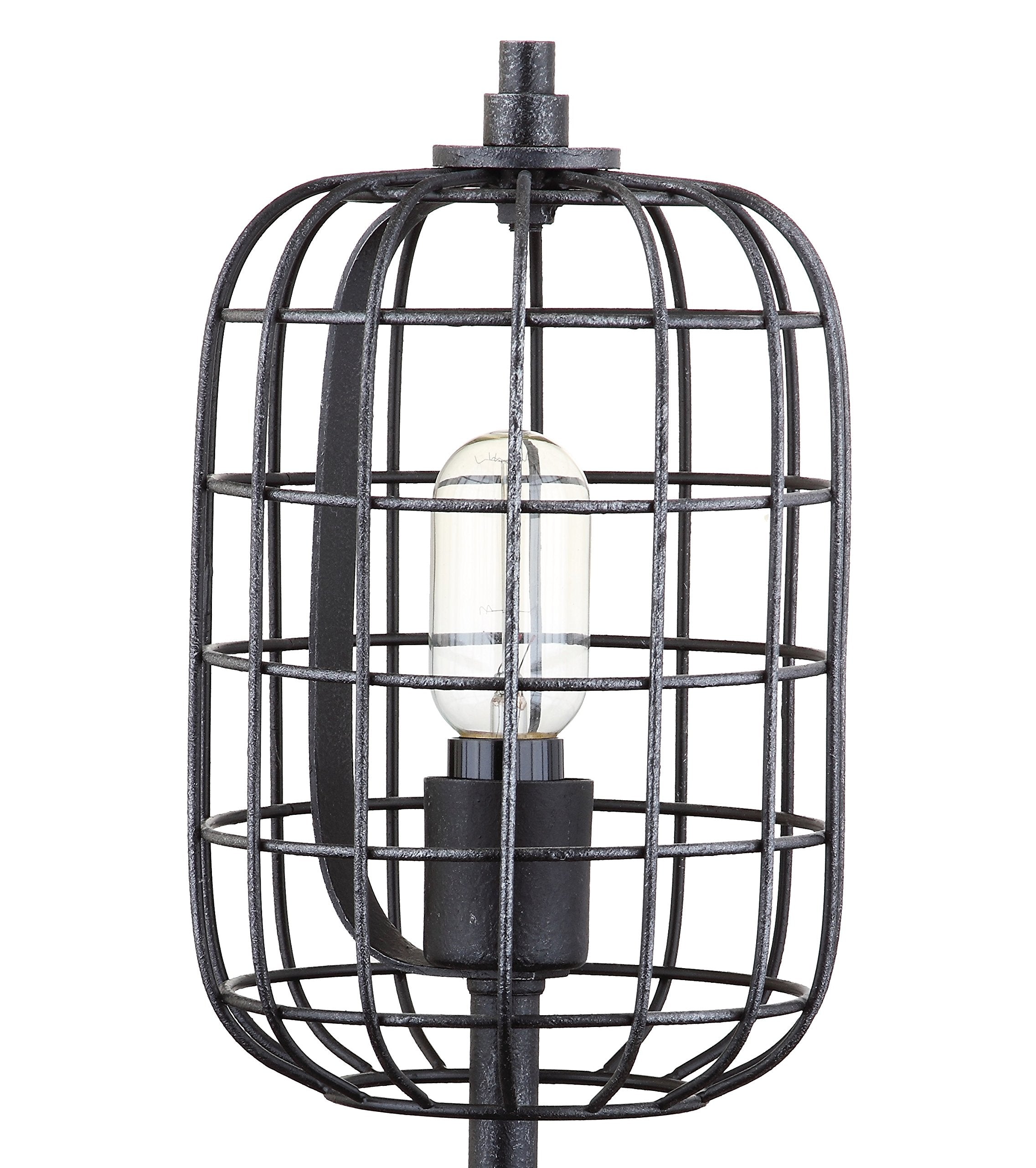 JONATHAN Y Odette 20in Industrial Metal Table Lamp, Black/Silver, Model JYL4029A, Rustic Transitional Design for Bedroom or Office