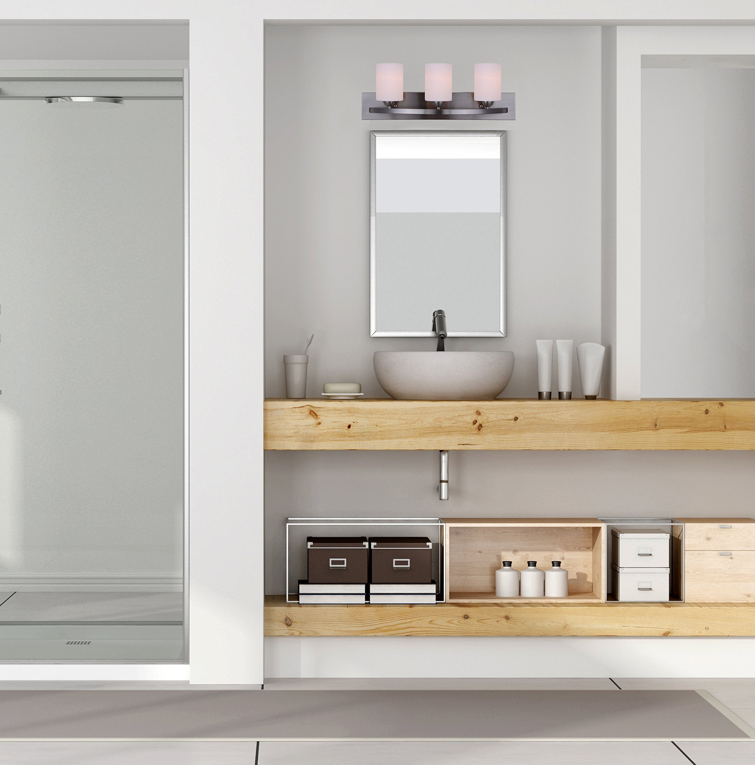 Canarm Hampton 3 Light Bath Vanity Light - Glass - Model IVL370A03BPT