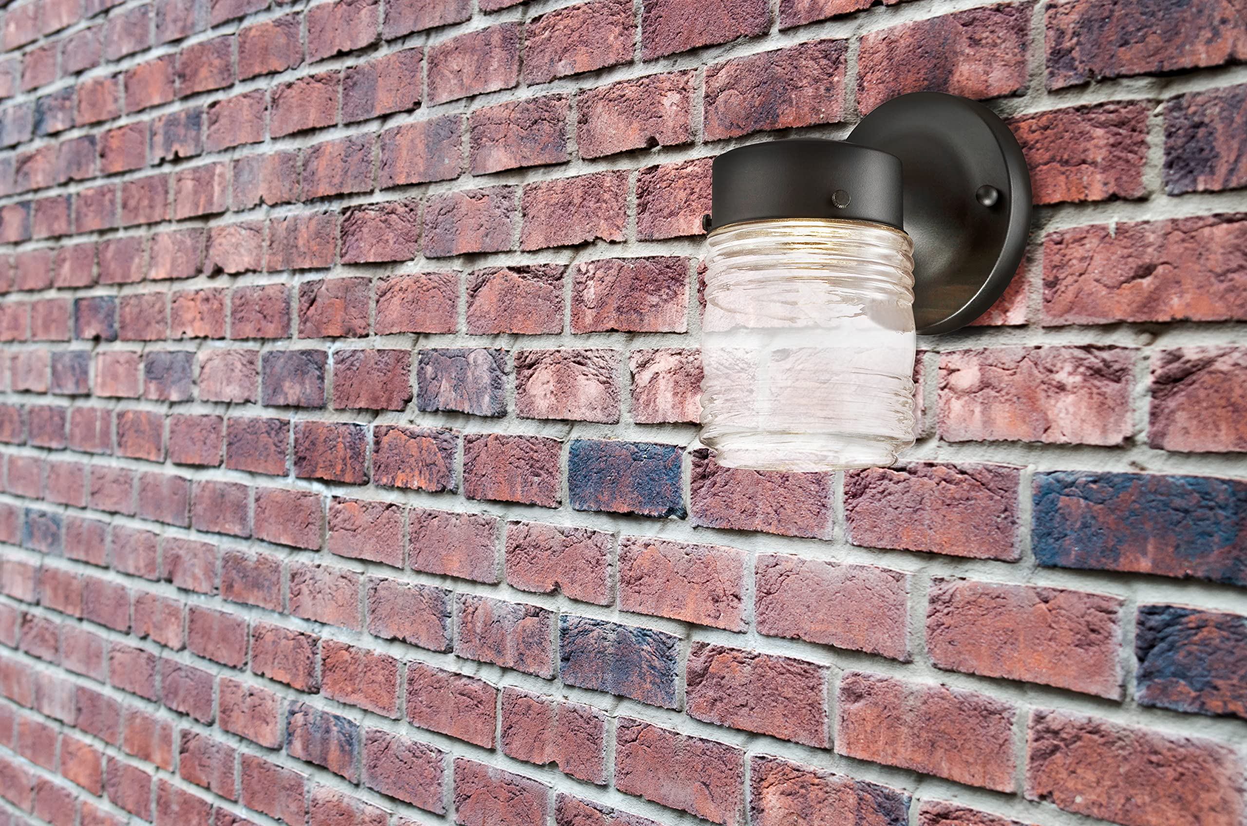 Design House Jelly Jar LED Wall Light, Alloy Steel, 5.25in, Matte Black, Model 587246