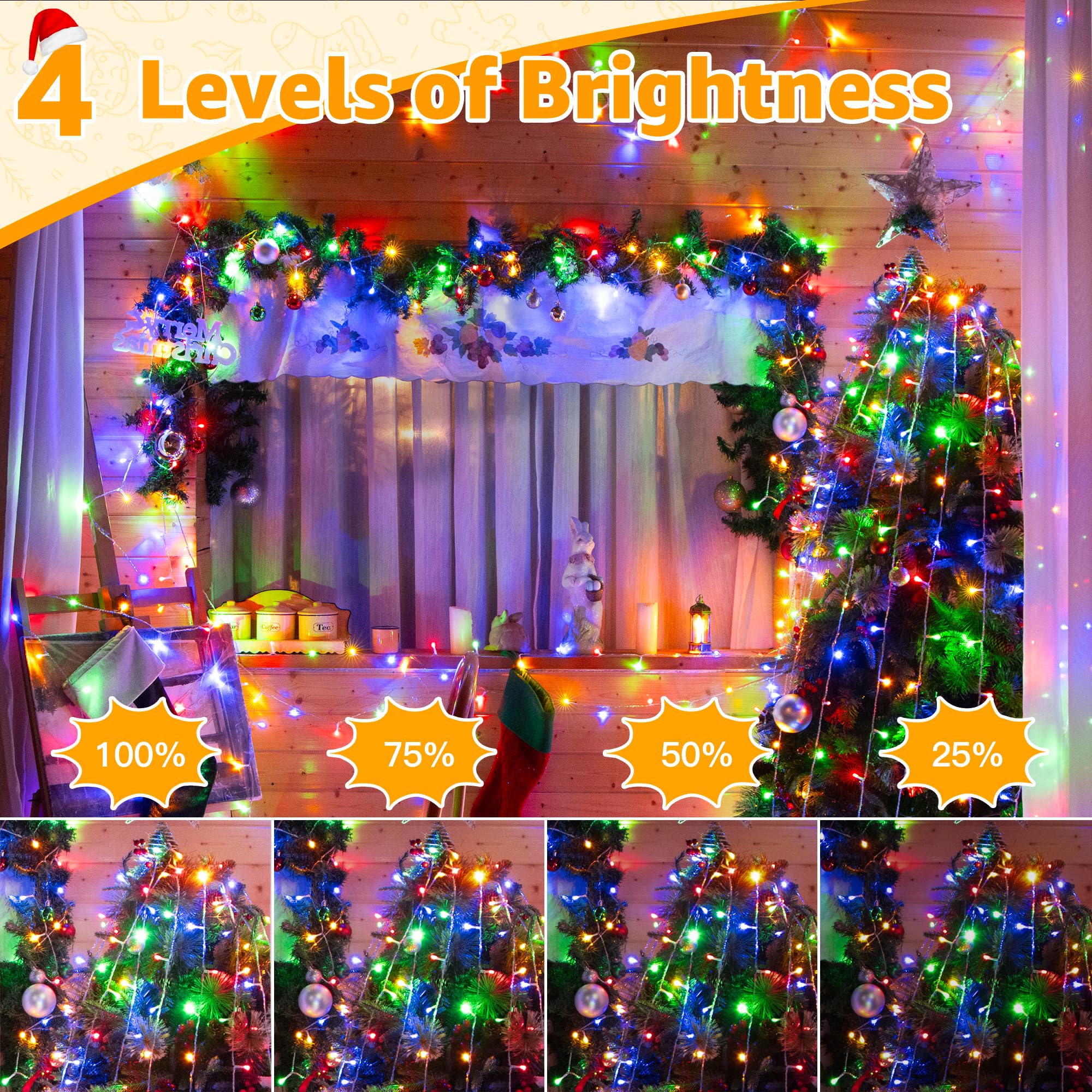 Ollny Christmas Lights Outdoor 800Led 262Ft, Multicolor Plug In Fairy Lights With Remote, 8 Modes Waterproof Timers Dimmable Led String Lights For Indoor House Outside Bedroom Patio Balcony