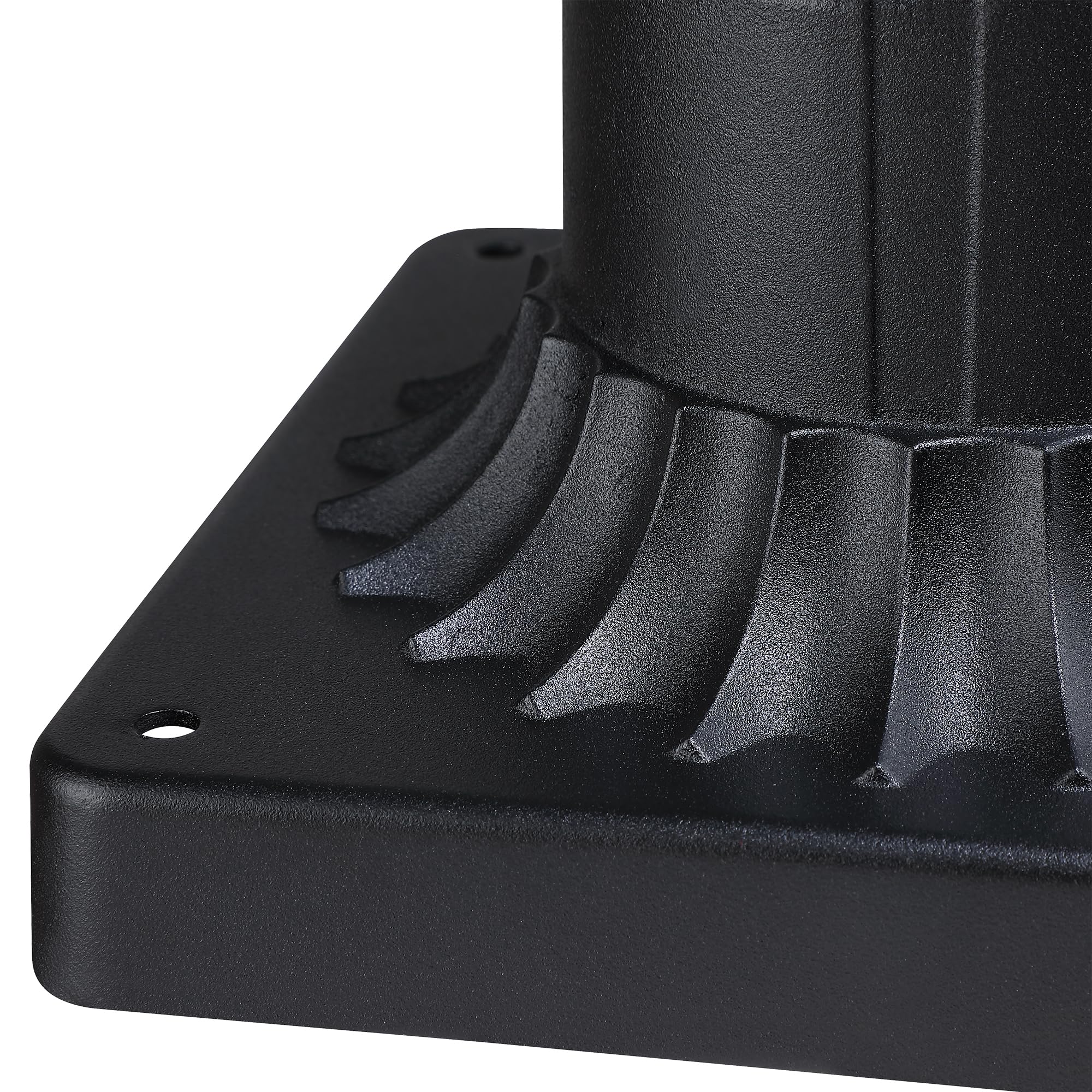 Faymart Lighting Black Pier Mount Adapter-Outdoor Post Light Mounting Base For 3 Pole  5.67X5.67 Post Cap Adapter Aluminum Alloy Pillar Light Fixture Mounts Matte Black