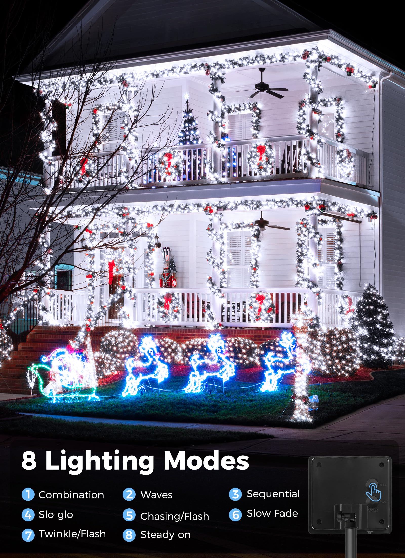 Solar Lights Outdoor 85Ft 240Led Total Ip65 Waterproof Solar Powered Lights With 8 Lighting Modes For Party Garden Yard Home Hol