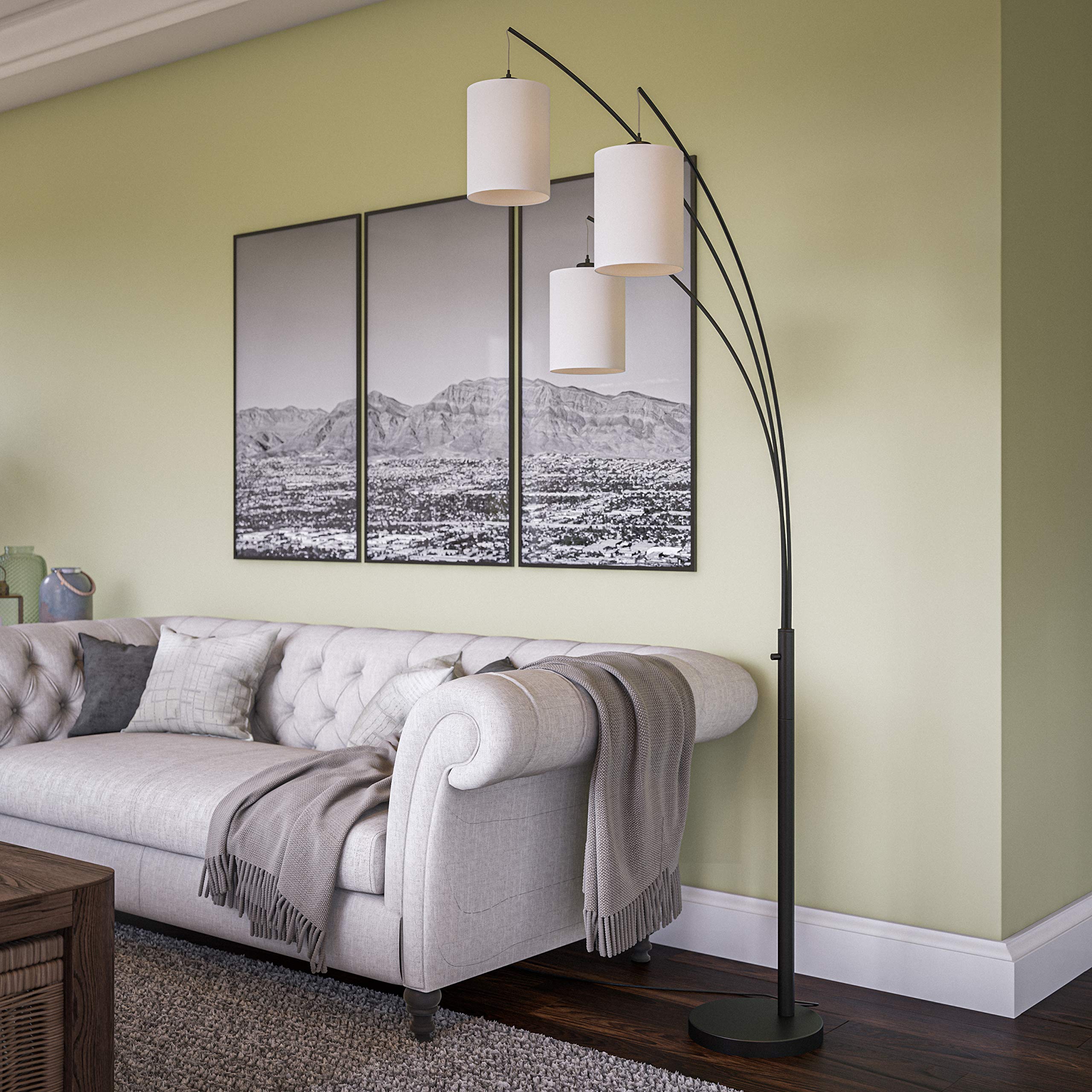 Kenroy Home Leah Arc Floor Lamp - 60W Alloy Steel, Large, Black, Model 32849BL