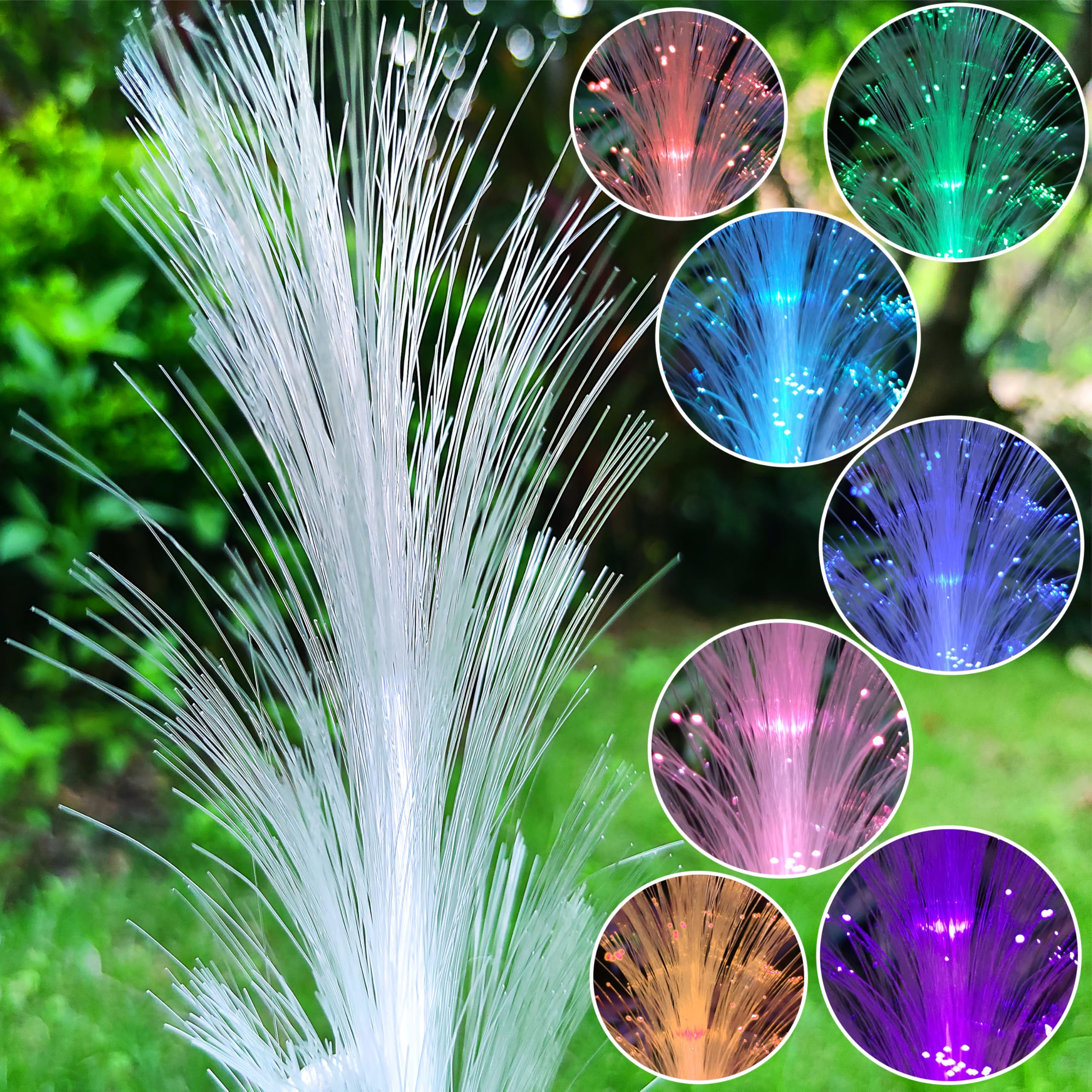 Rctticuu Solar Rabbit Garden Statues Outdoor Decor With Led Lights  Resin Rabbits Figurine Lights Decorations Colour Changing Fiber Optical Light  Outside Lawn Decor For Yard  Unique Housewarming Gift