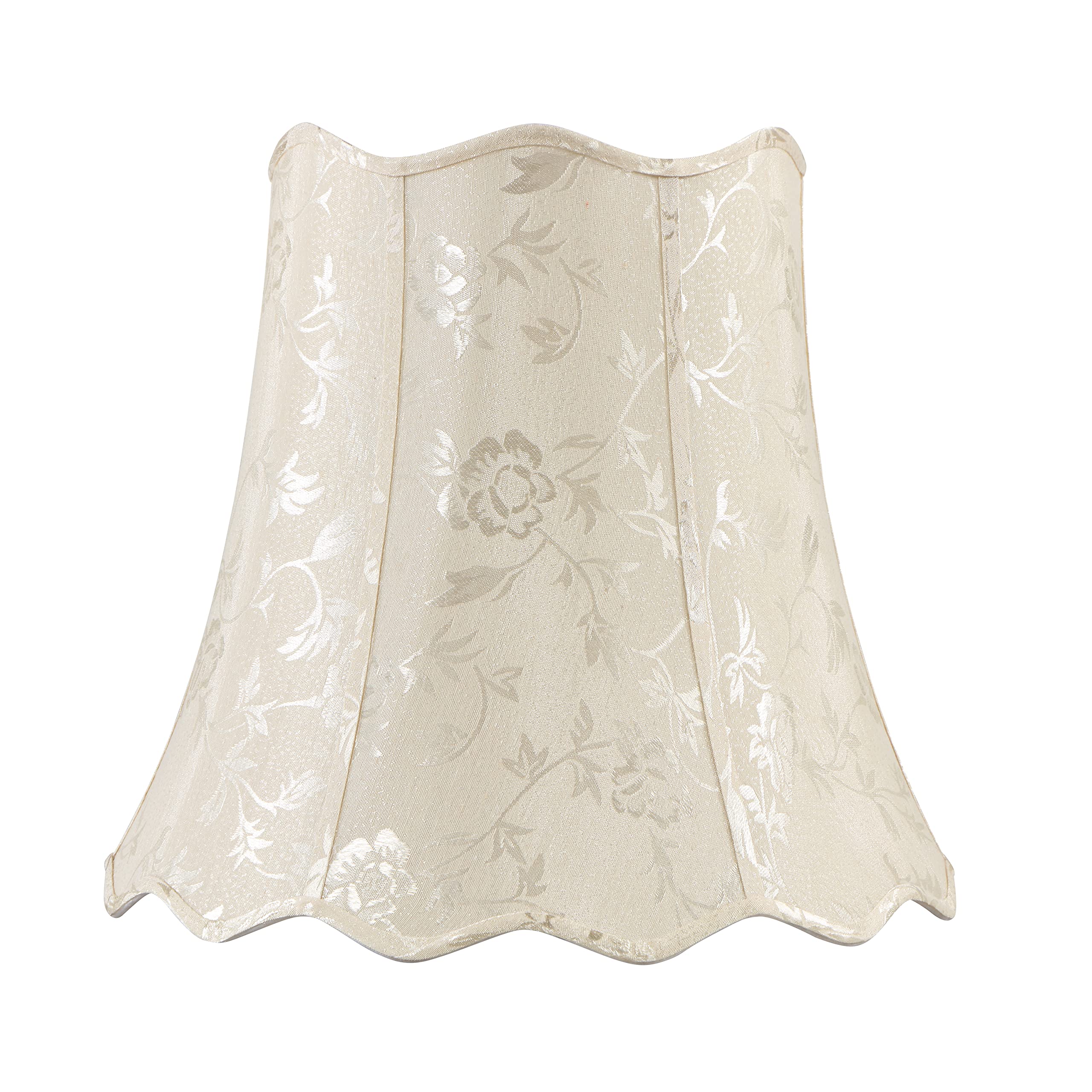 Aspen Creative 34067 Transitional Scallop Bell Shape Spider Construction Lamp Shade in Ivory, 16 wide (10 x 16 x 15)