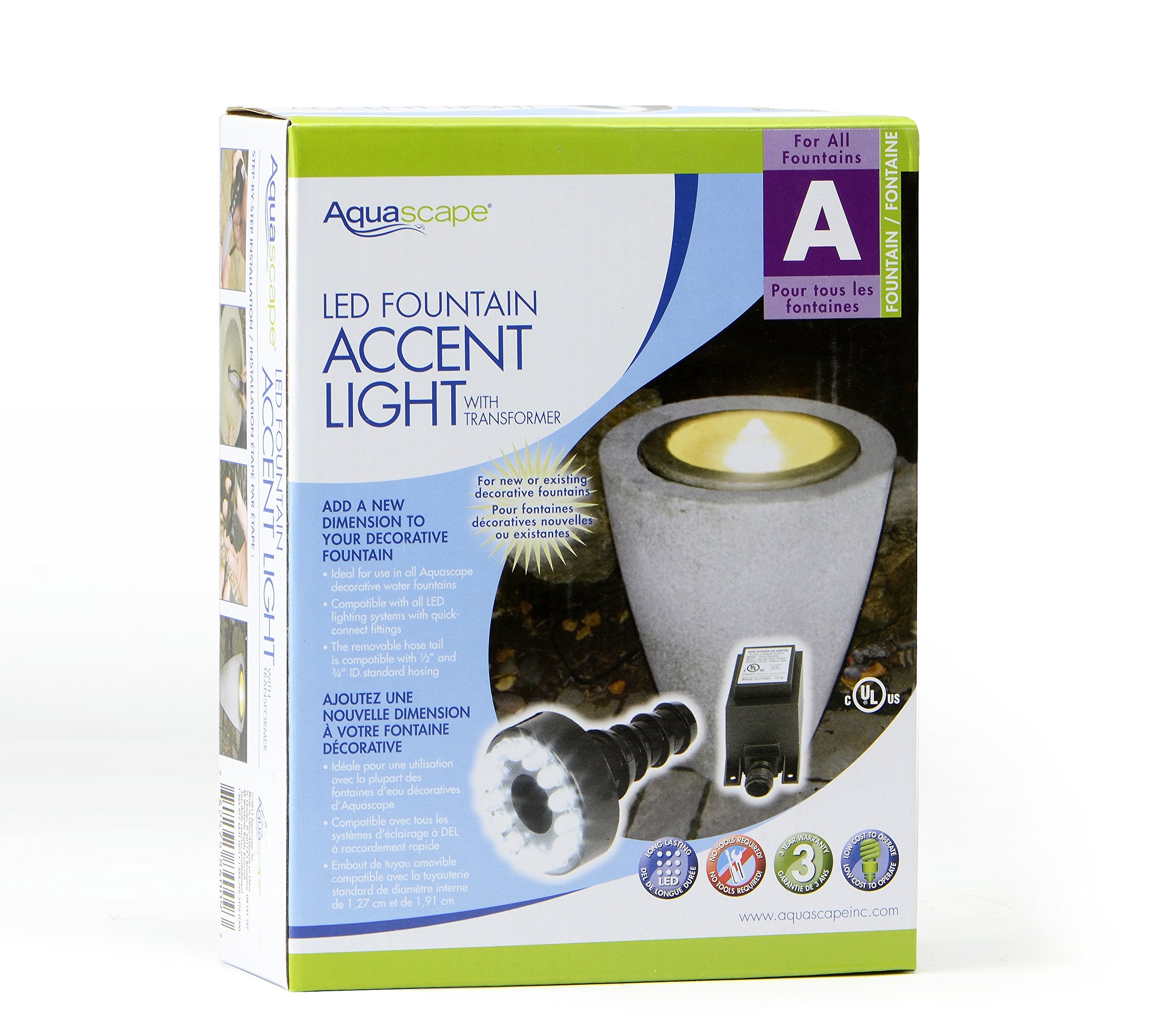 Aquascape Aqsc Led Fountain Light With Transformer,Black