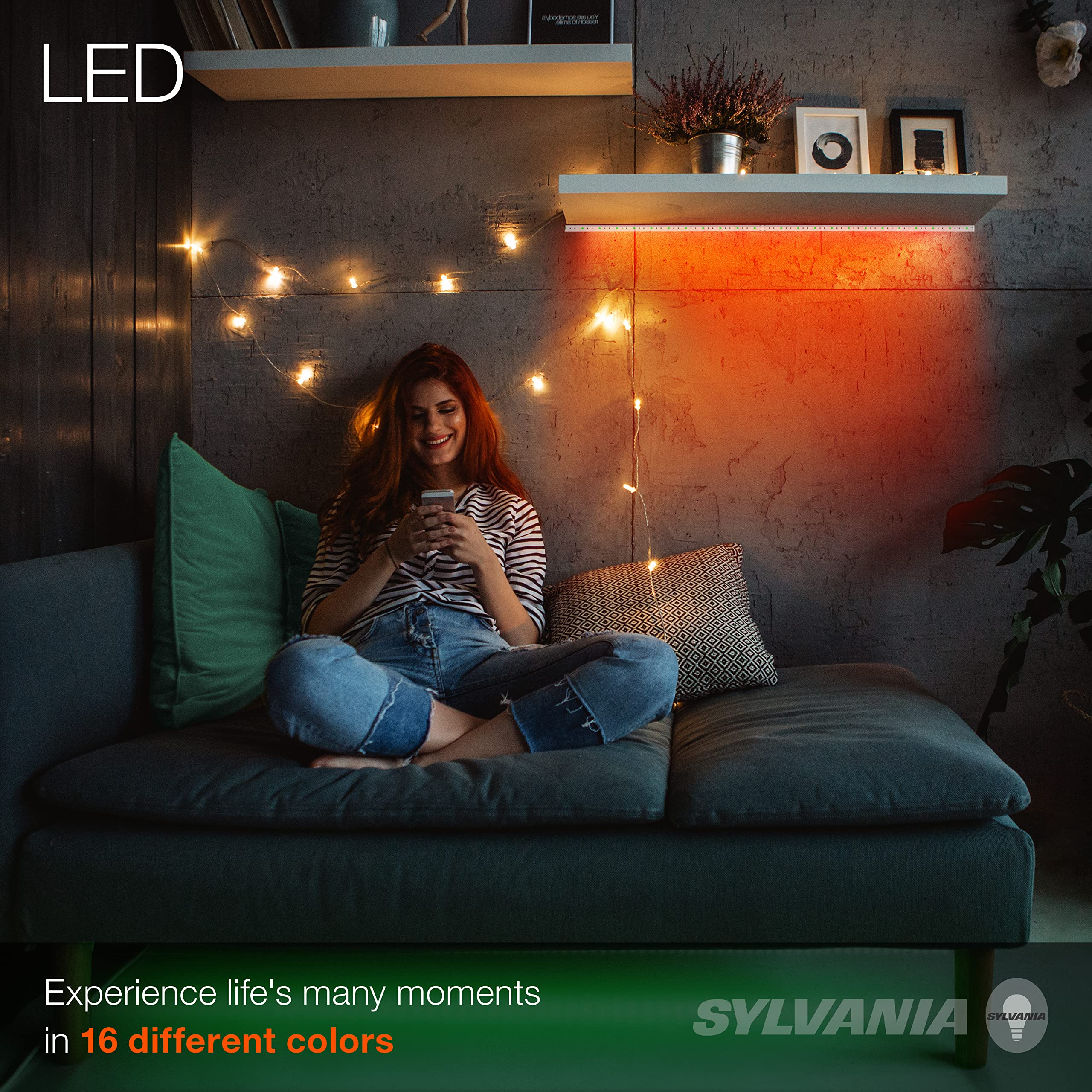 LEDVANCE SYLVANIA LED Mosaic Flexible Light Expansion Kit, 2ft RGBW Strips, Indoor Plug-In with Remote Control, Model 65483