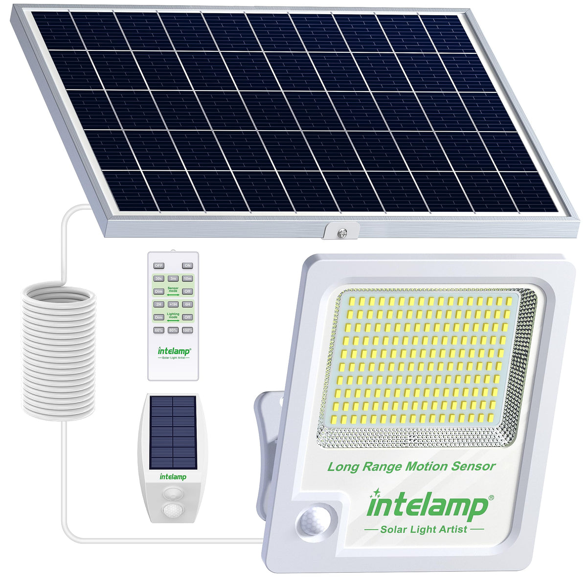Linkable Solar Panel intelamp Solar Flood Lights Outdoor Waterproof, Linkable 12000mAh 3000 ...
