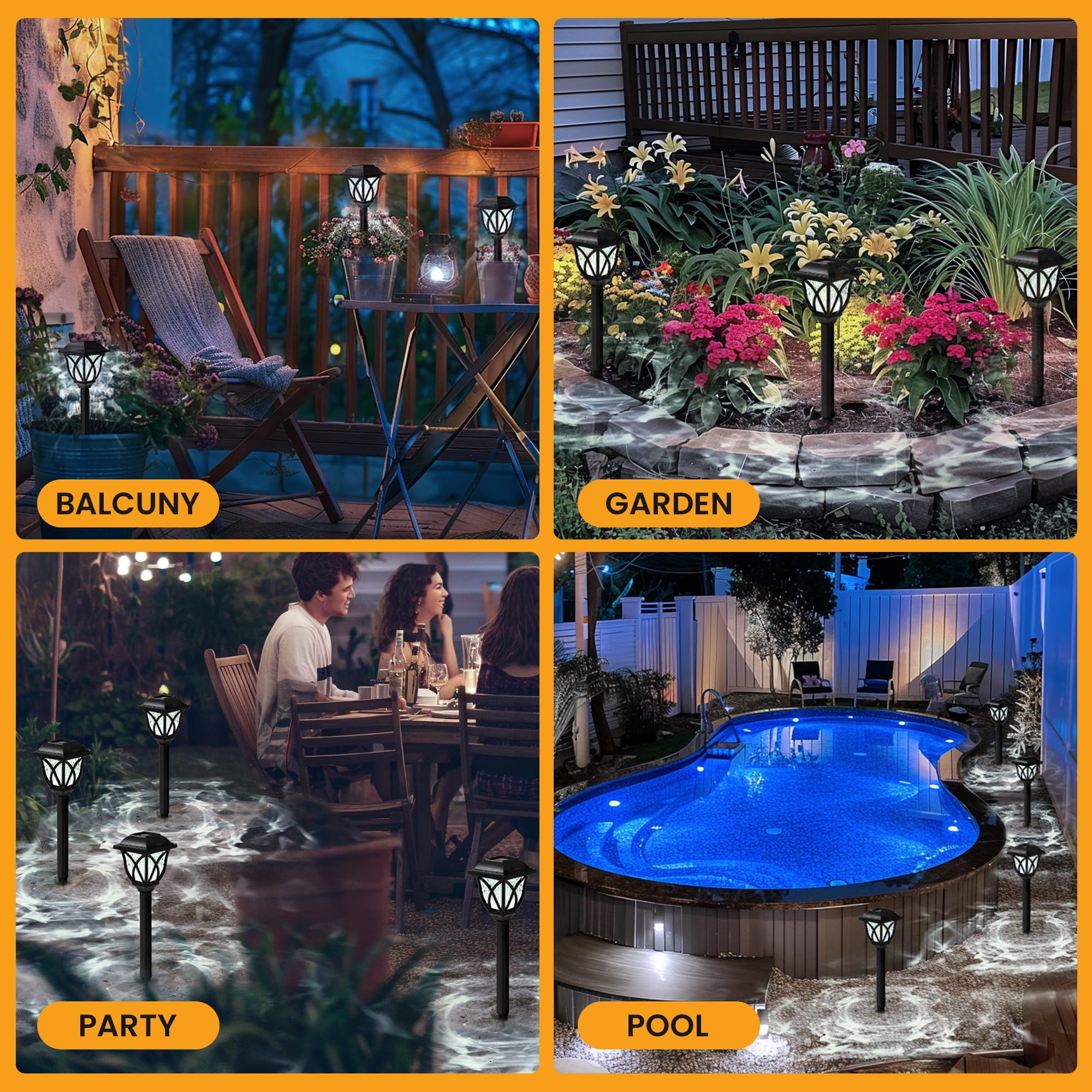 Gigalumi Solar Lights Outdoor Waterproof, 8 Pack Led Solar Garden Lights, Solar Lights For Outside, Garden Decor For Yard, Patio, Landscape, Planter, Walkway (Cold White)