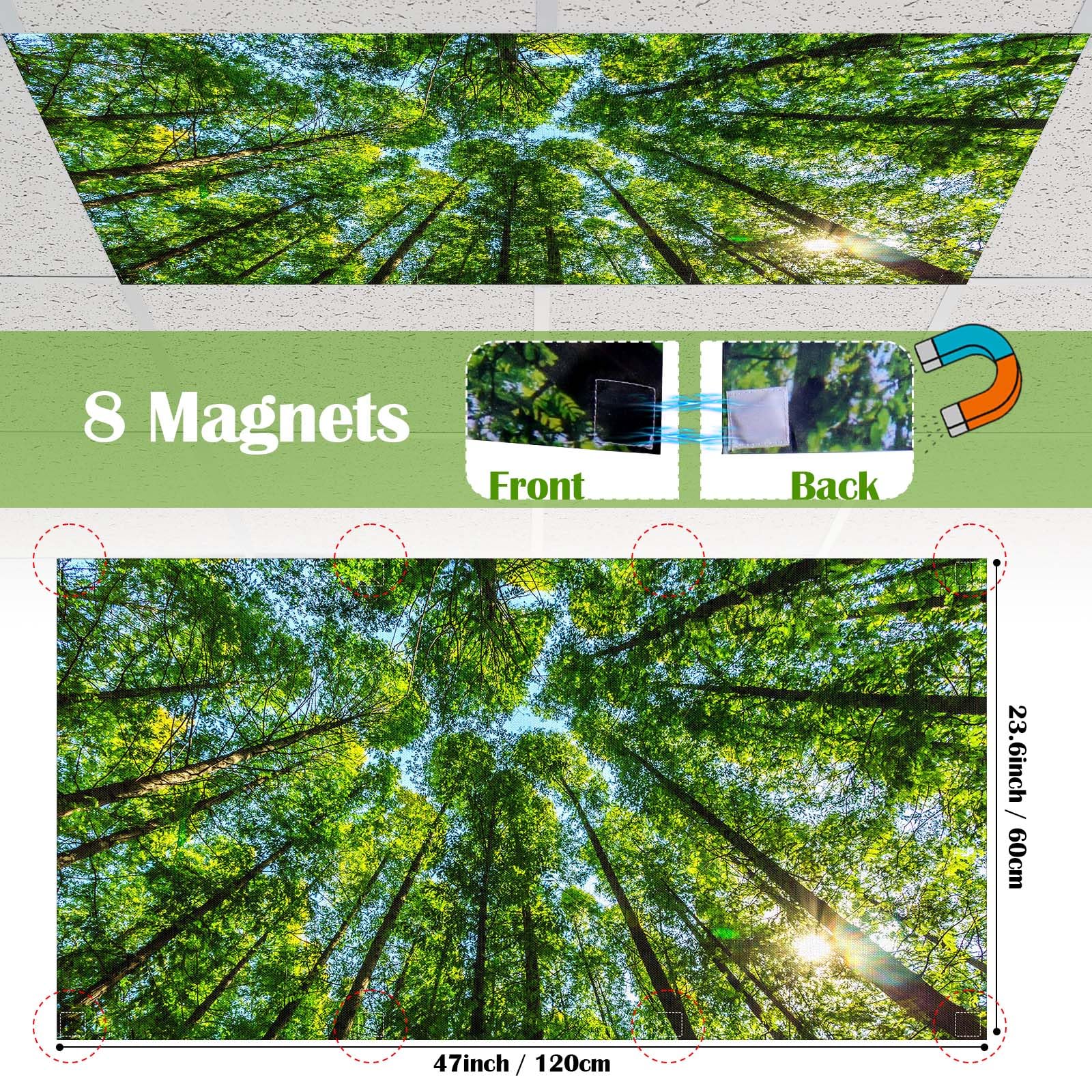 Kittmip 6 Pcs Fluorescent Light Covers, 100D Polyester, Magnetic Filters, Forest Color, Model MOO-Kittmip-0320