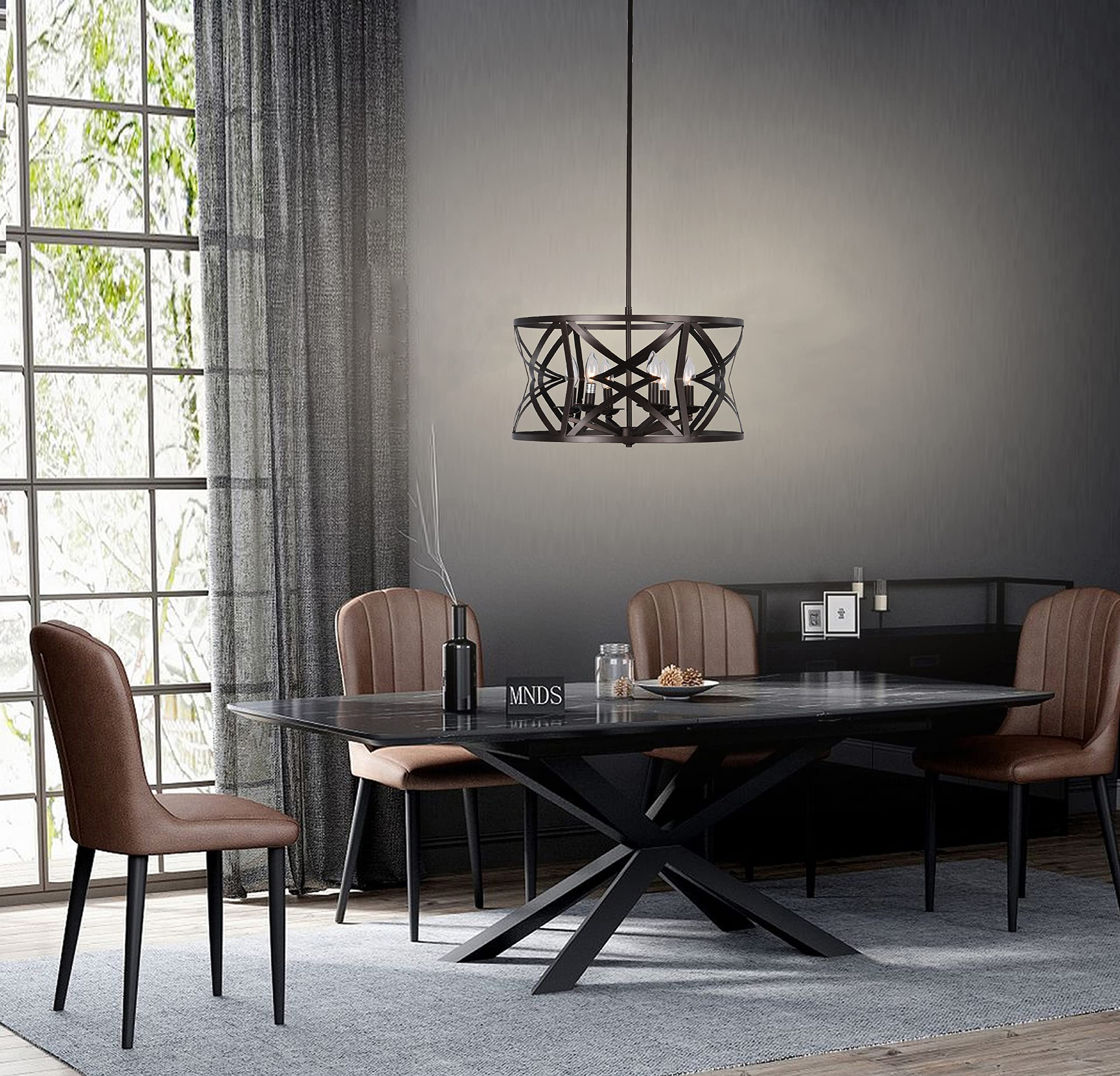 CHLOE Lighting Alina Pendant Light 5-Light Oil Rubbed Bronze 21in Wide Model CH6H801RB21-UP5