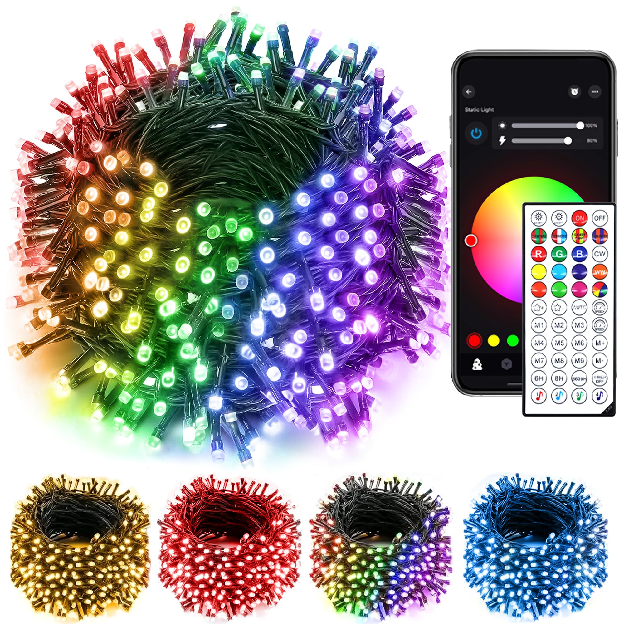 Gaticte Smart Christmas Lights, 272FT 800 LED Color Changing String Lights With Remote & APP Control, 16 Million Colors Twinklin