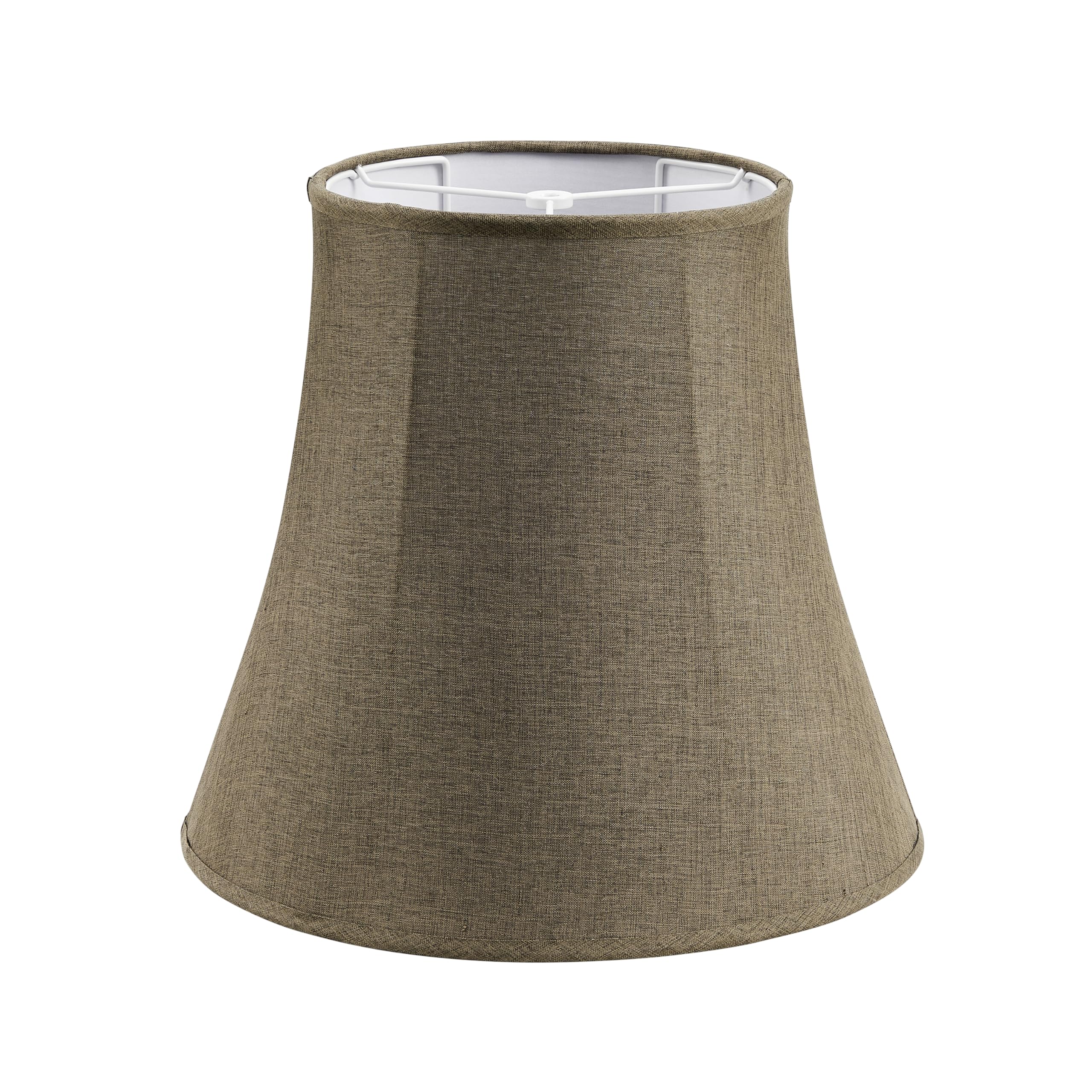 Aspen Creative 38008 Handsewn Bell Traditional Collapsible Spider Shade in Iron Linen Fabric, 10 Top x 16 Bottom x 15 Slant