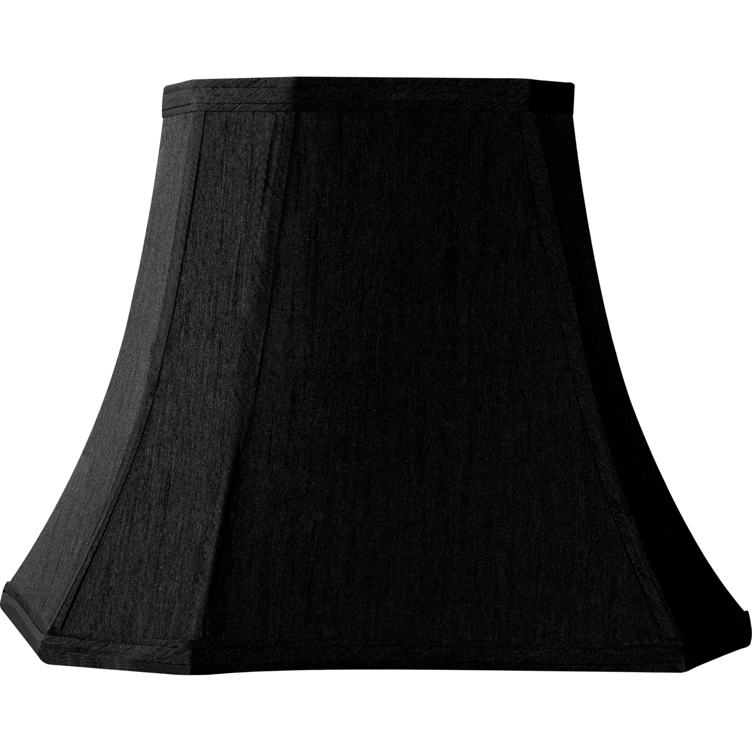GO&SO 14 Inch Medium Black Rectangular Lamp Shade for Floor Lamps and Table Lamp 8x14x11(Spider) Natural Faux Silk Square Lampshade Replac Cut Corner Transitional Easy Assembly Required (Set of 1)